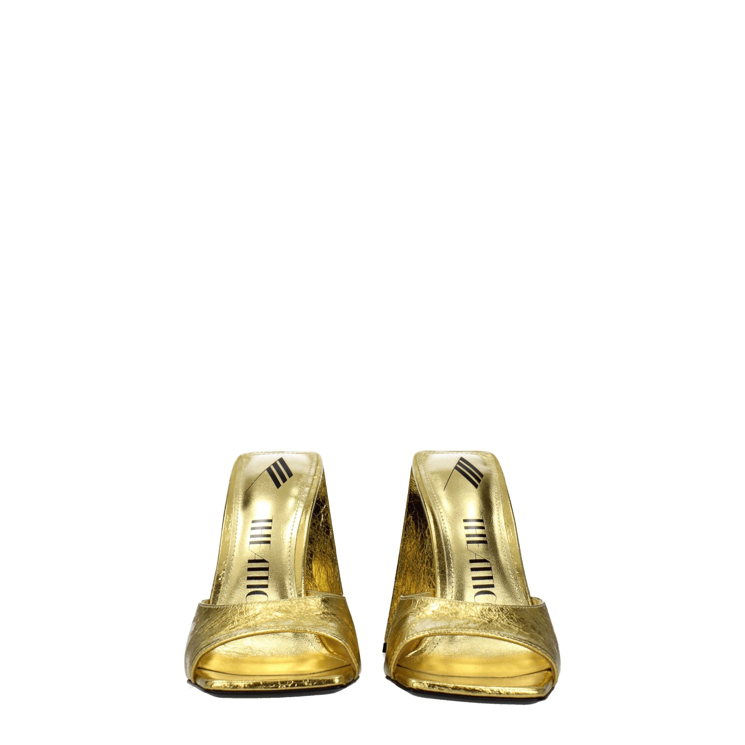 Gold Leather Platform Sandals - ventzia