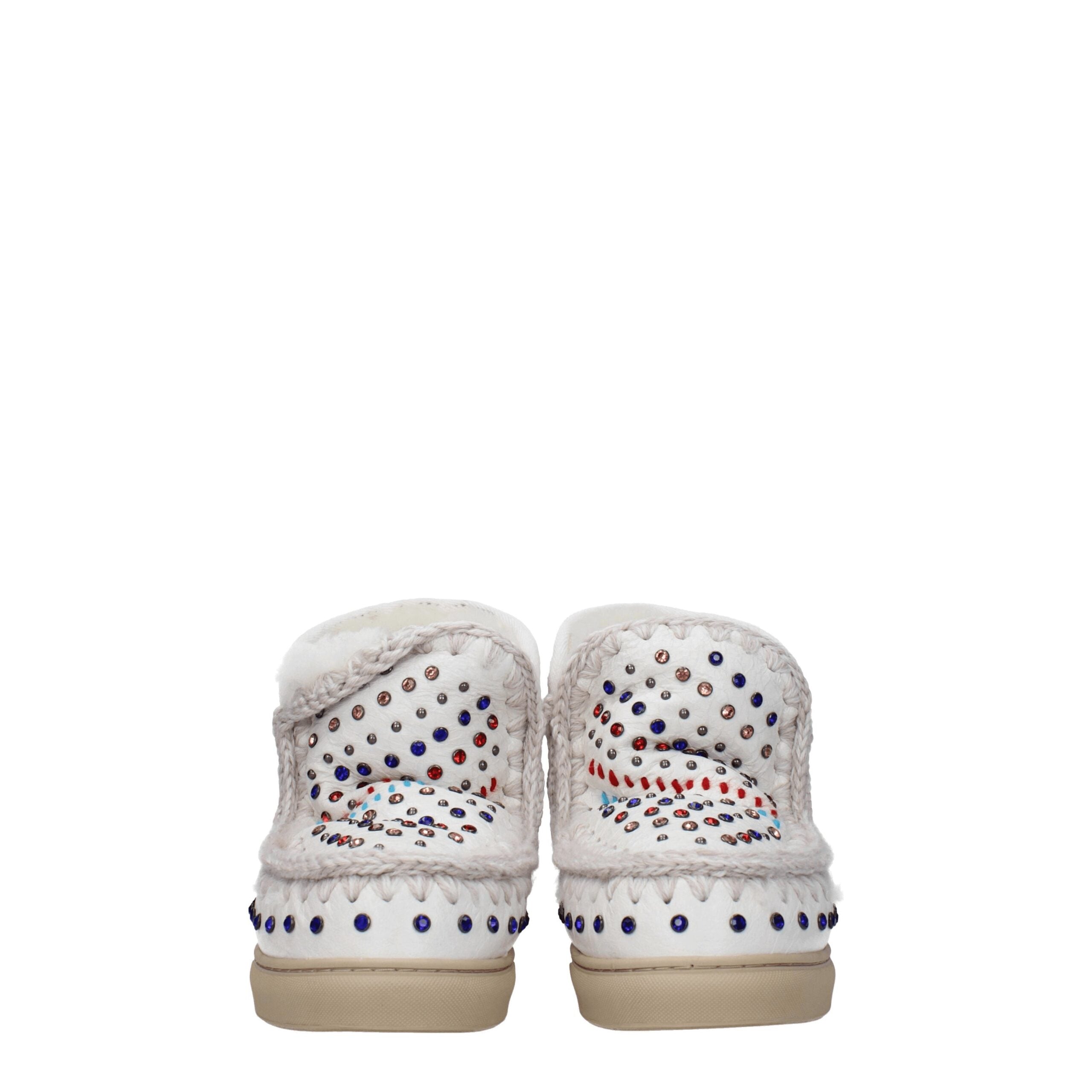 White Leather Ankle Boots