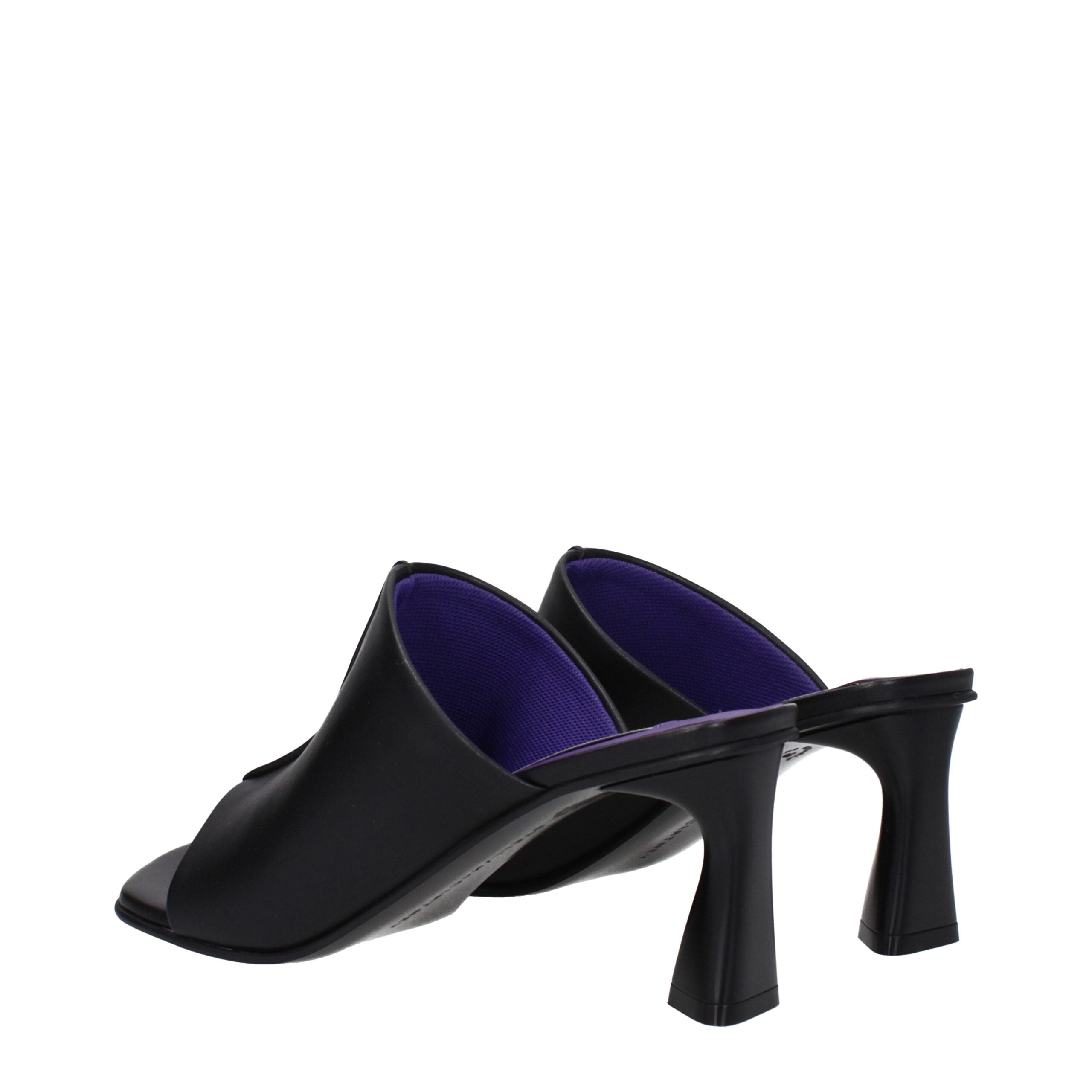 Black Leather Stiletto Heel Sandals - ventzia