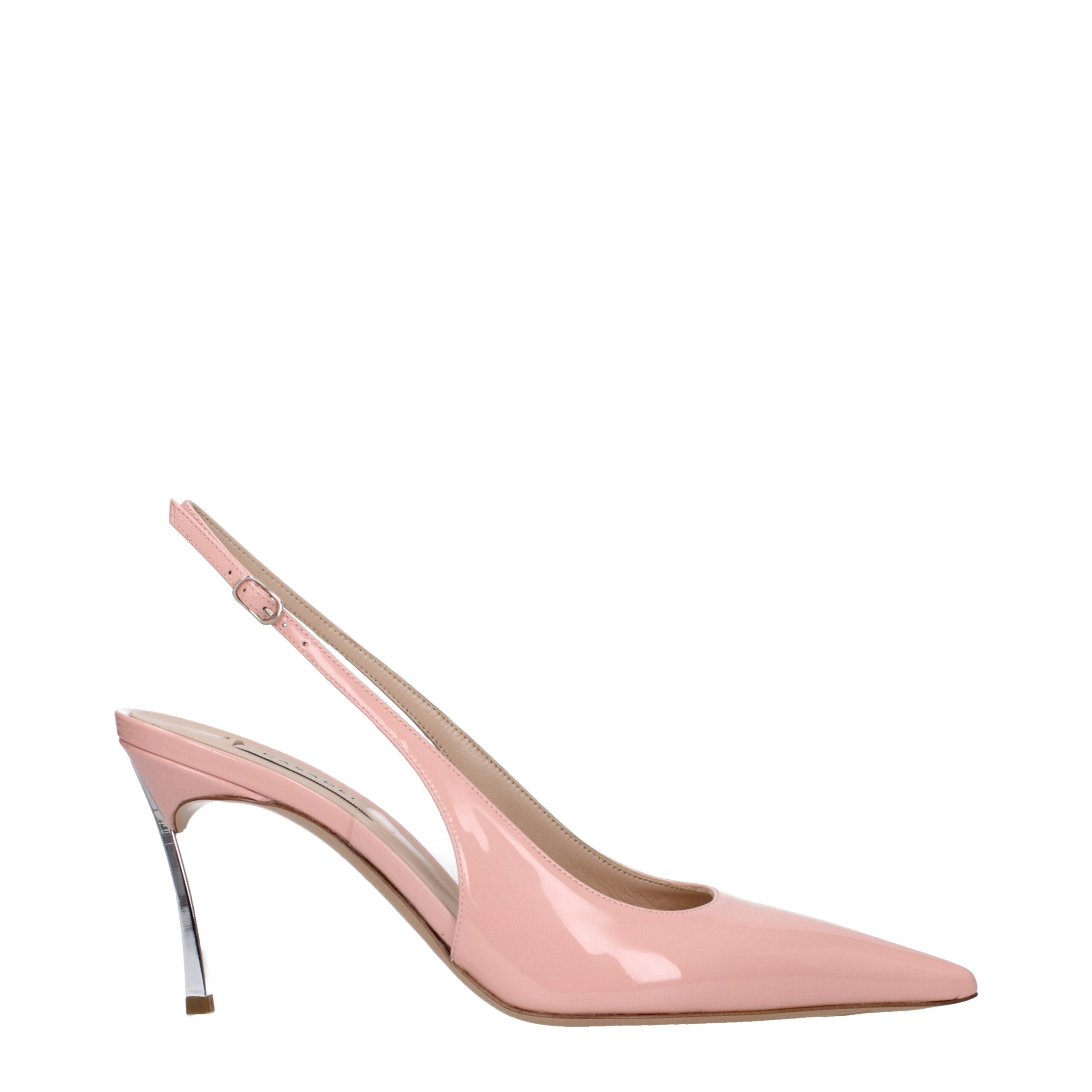 Pink Leather High Heel Pumps