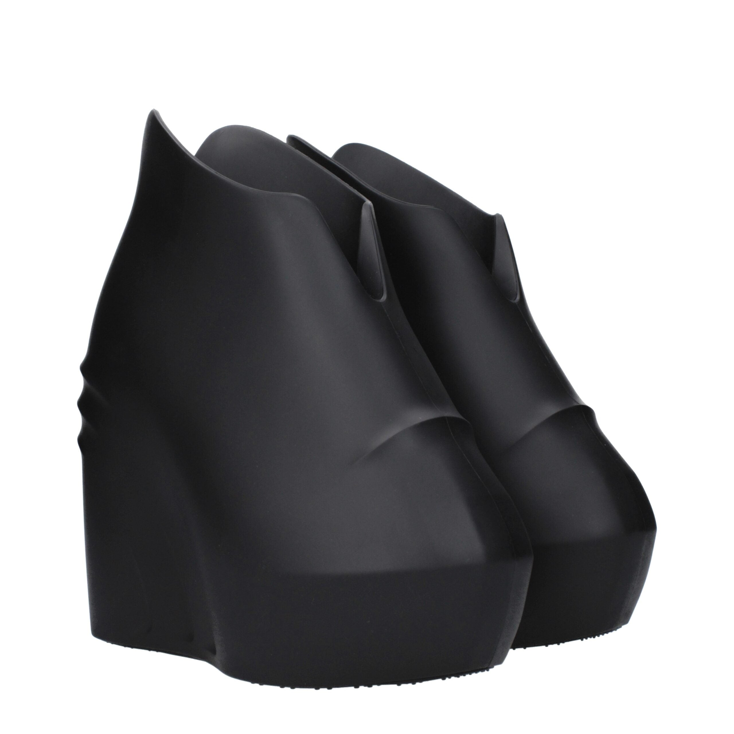 Black Cotton Wedges Sandals