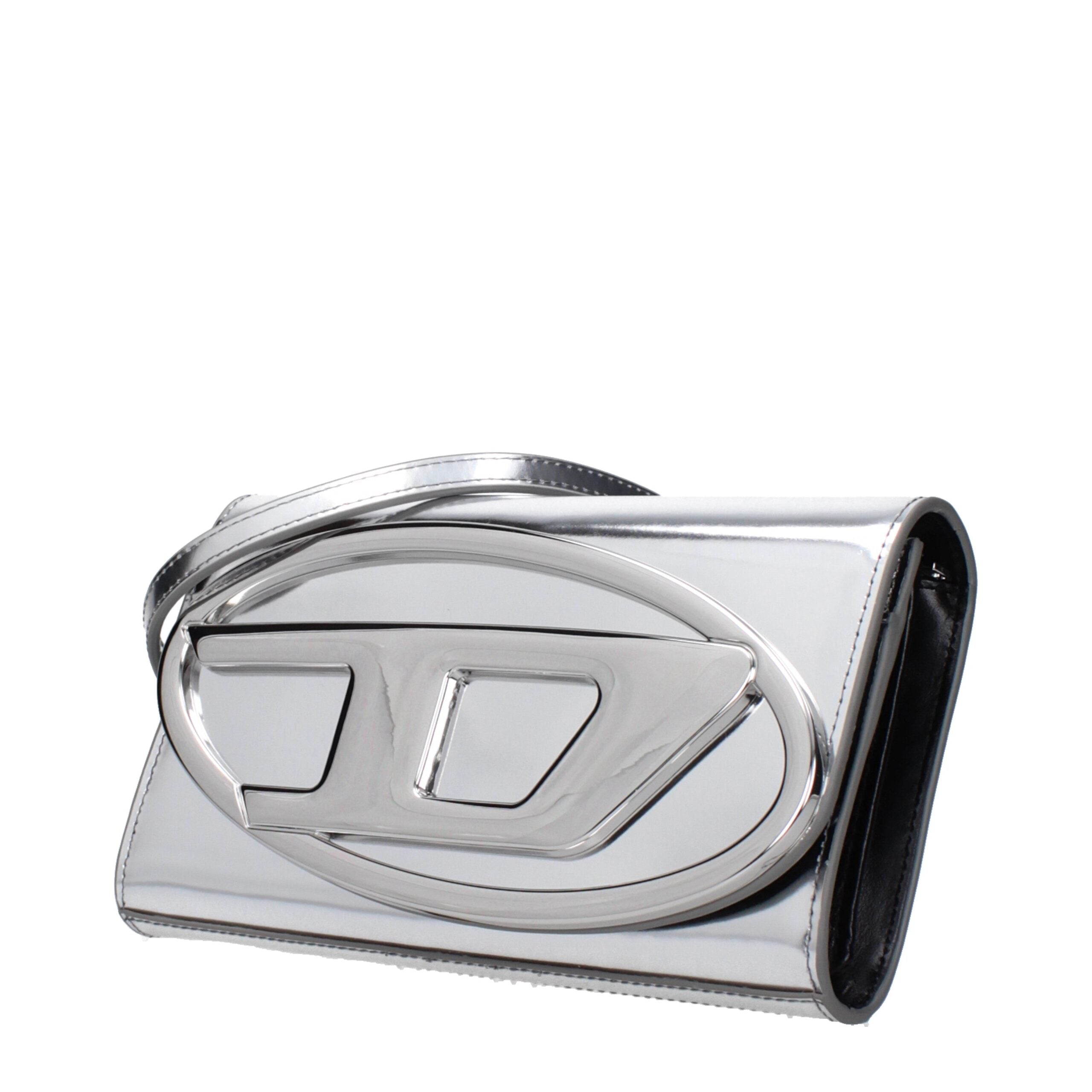Gray Leather Clutch Bags