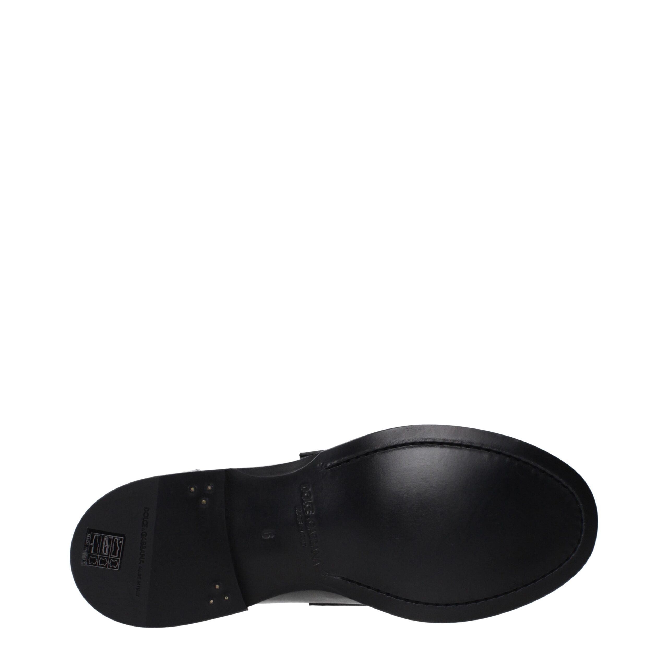 Black Leather Slip-On Loafers - ventzia