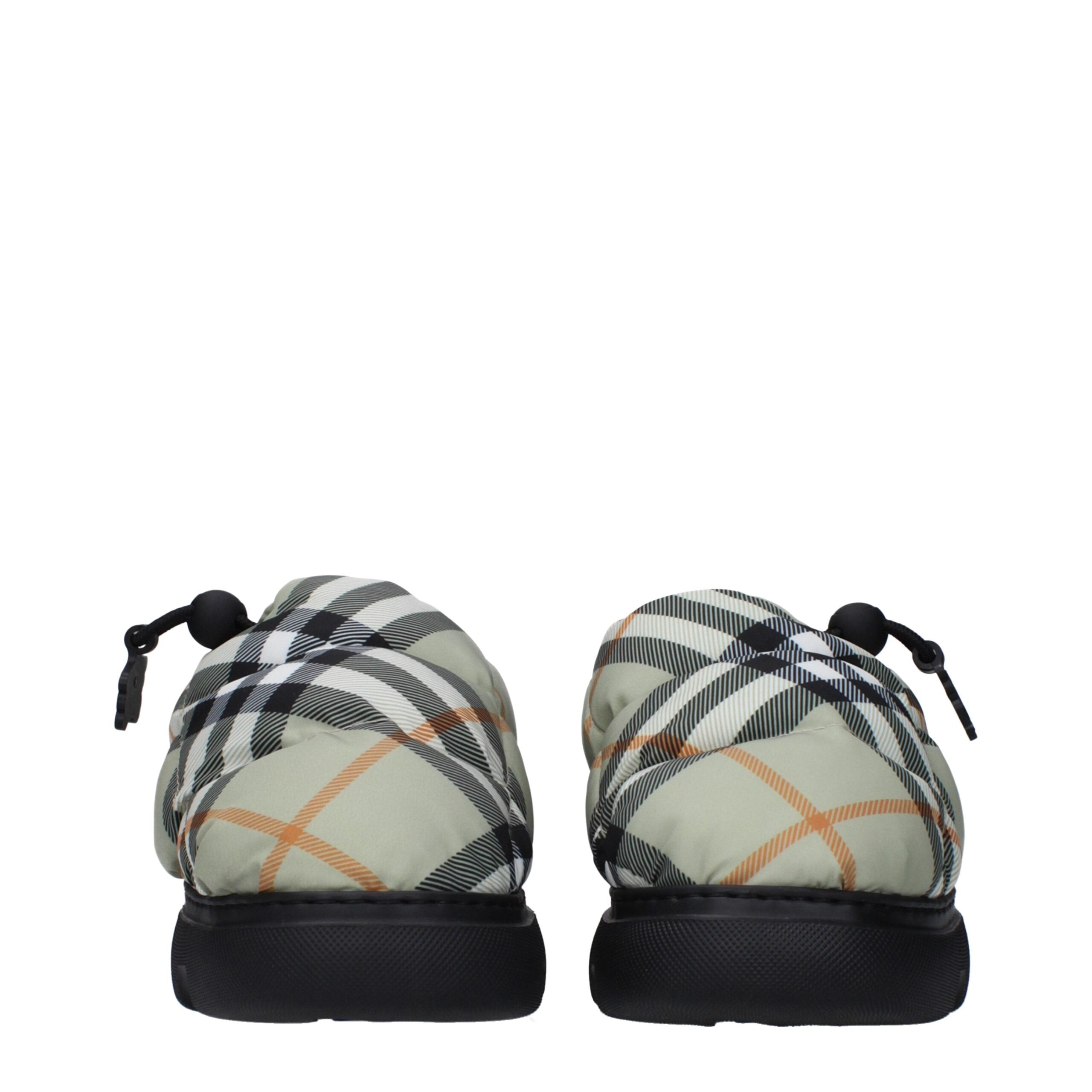 Green Fabric Slip-On Loafers - ventzia