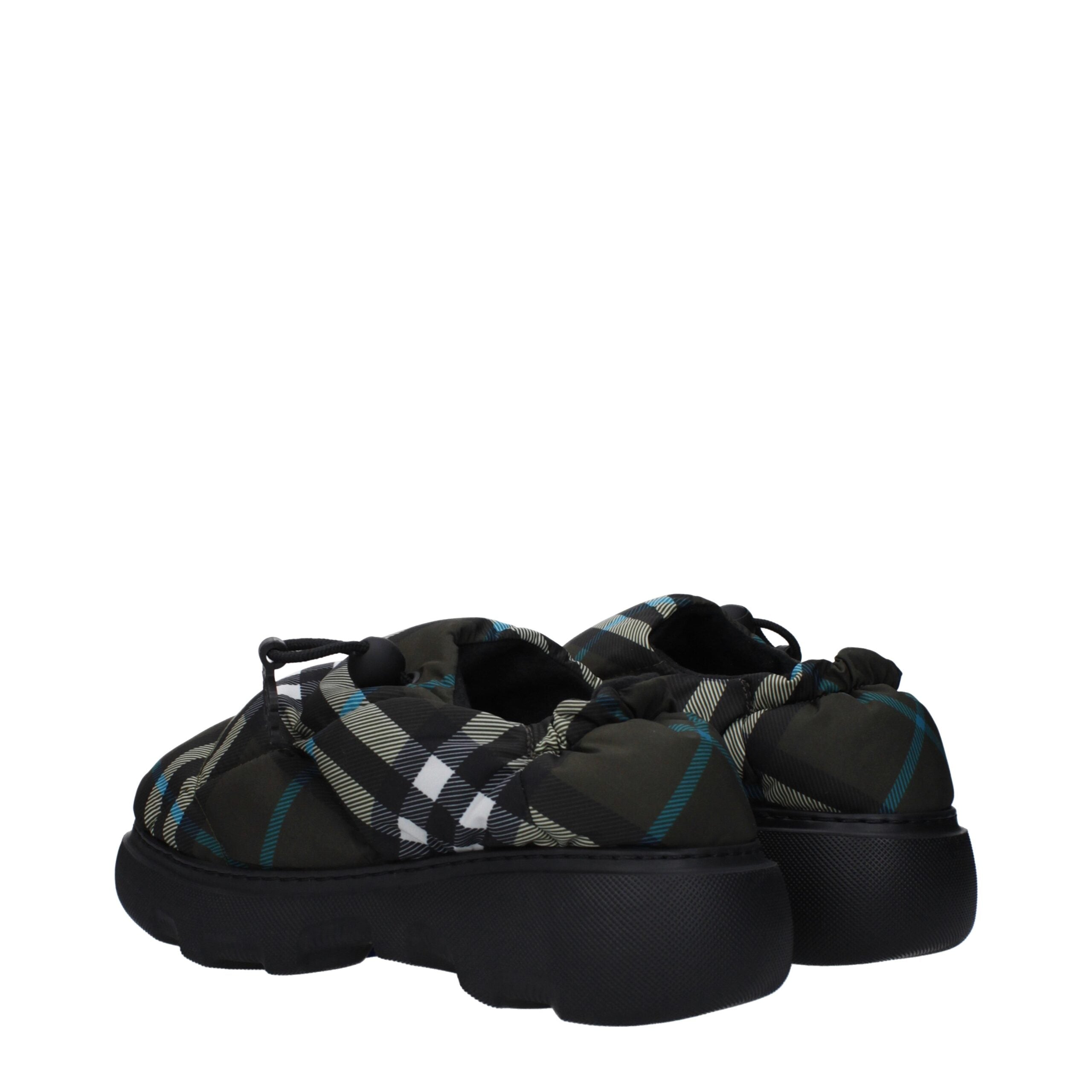 Green Fabric Slip-On Loafers - ventzia
