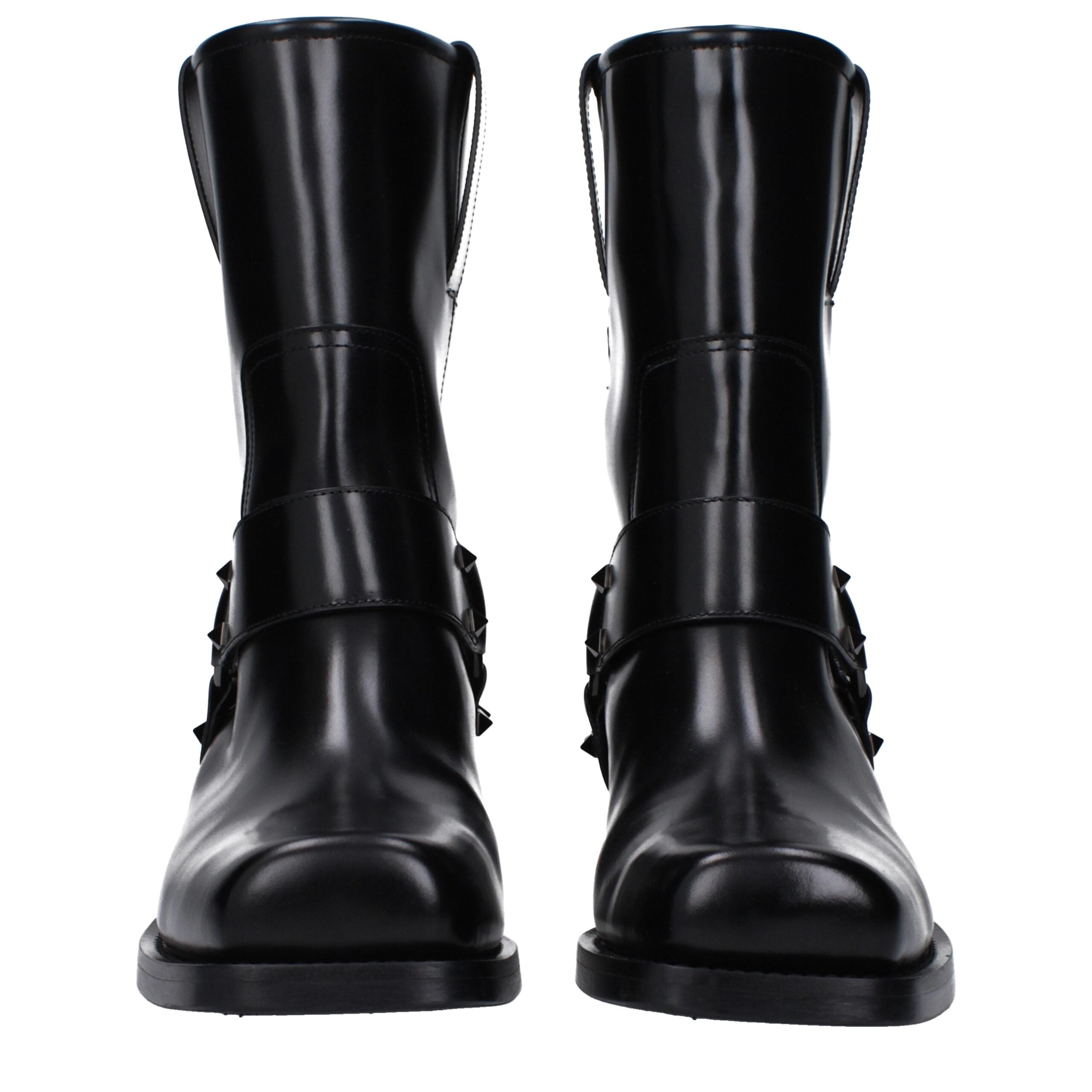 Black Leather Ankle Boots - ventzia