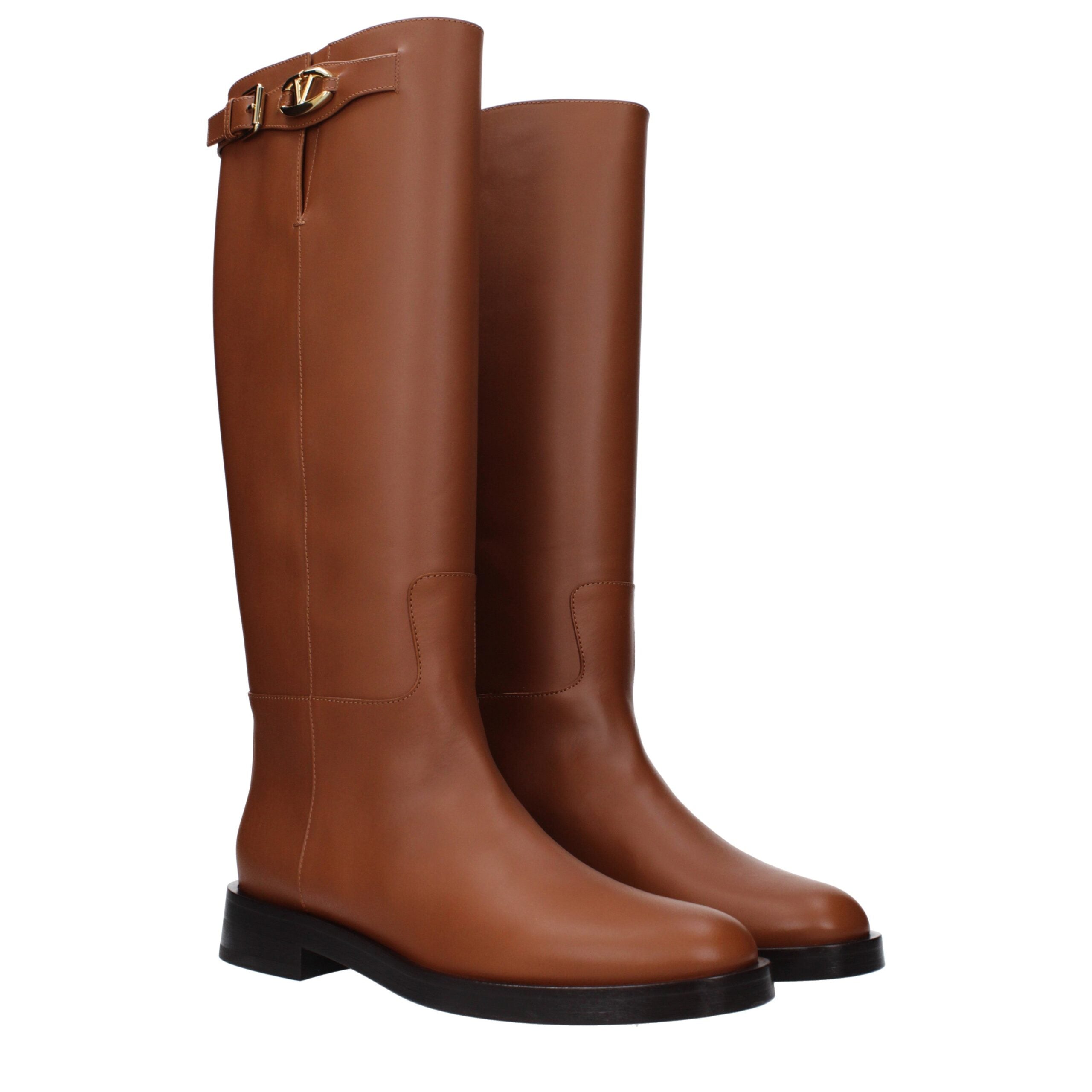 Brown Leather Boots - ventzia