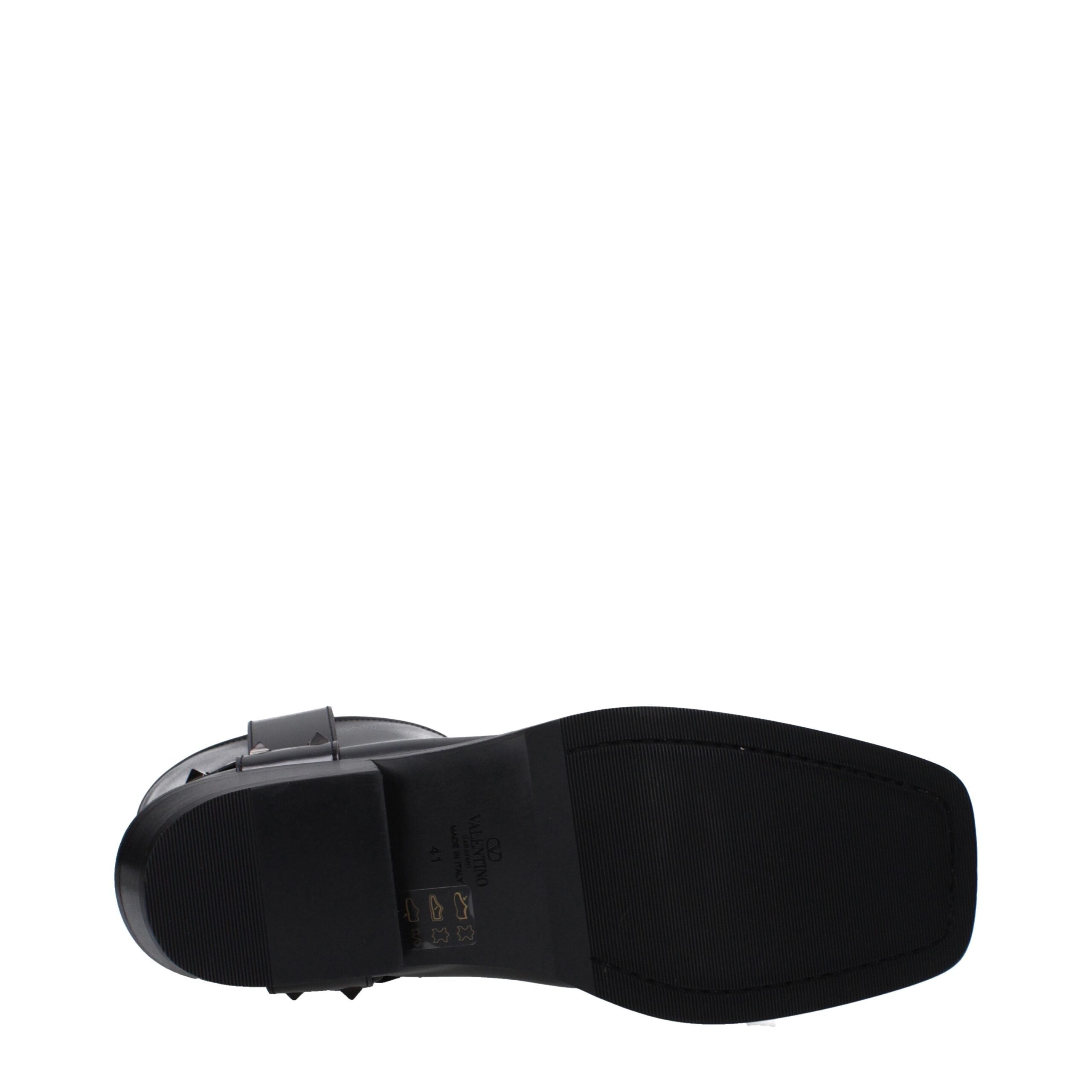 Black Leather Ankle Boots - ventzia