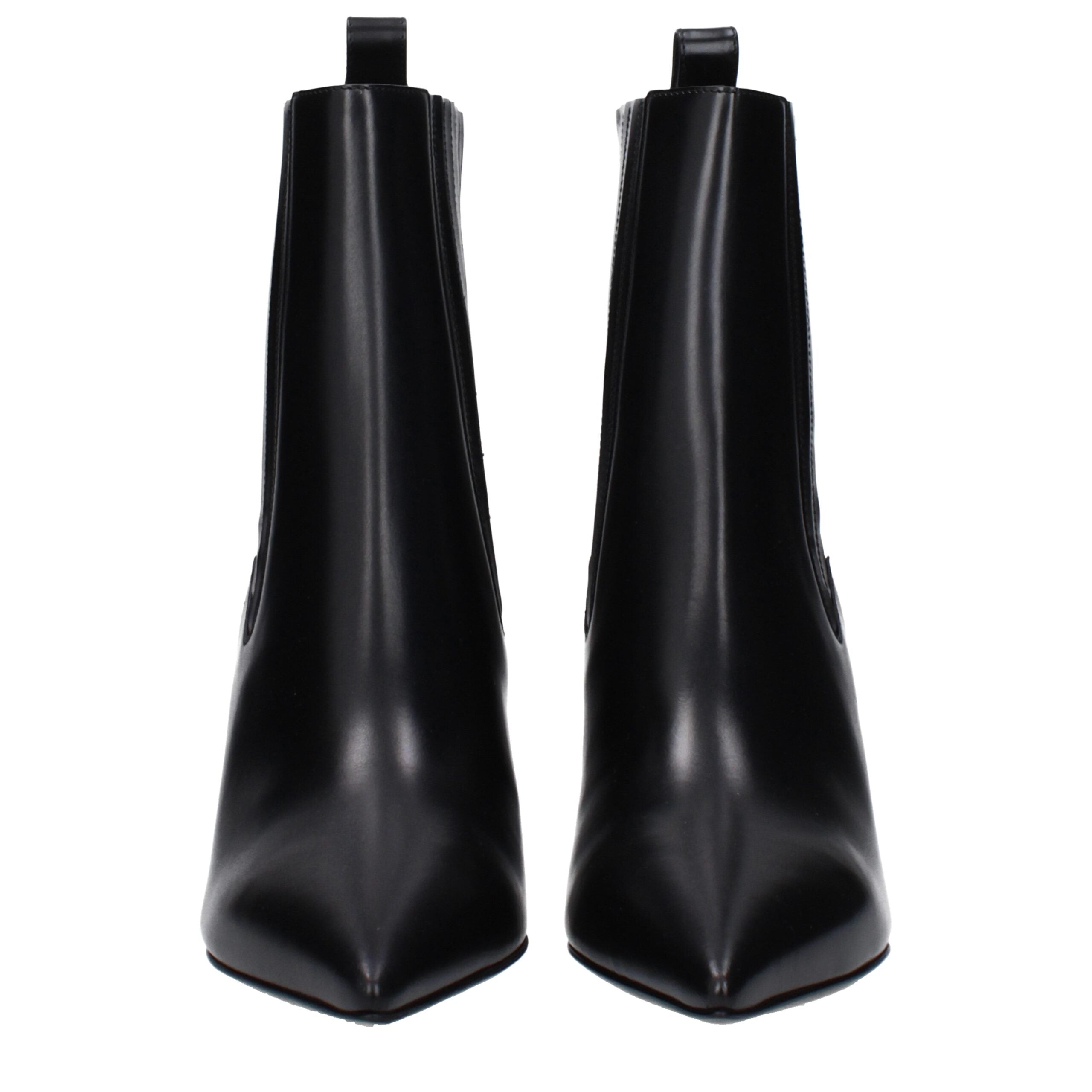 Black Leather Ankle Boots - ventzia