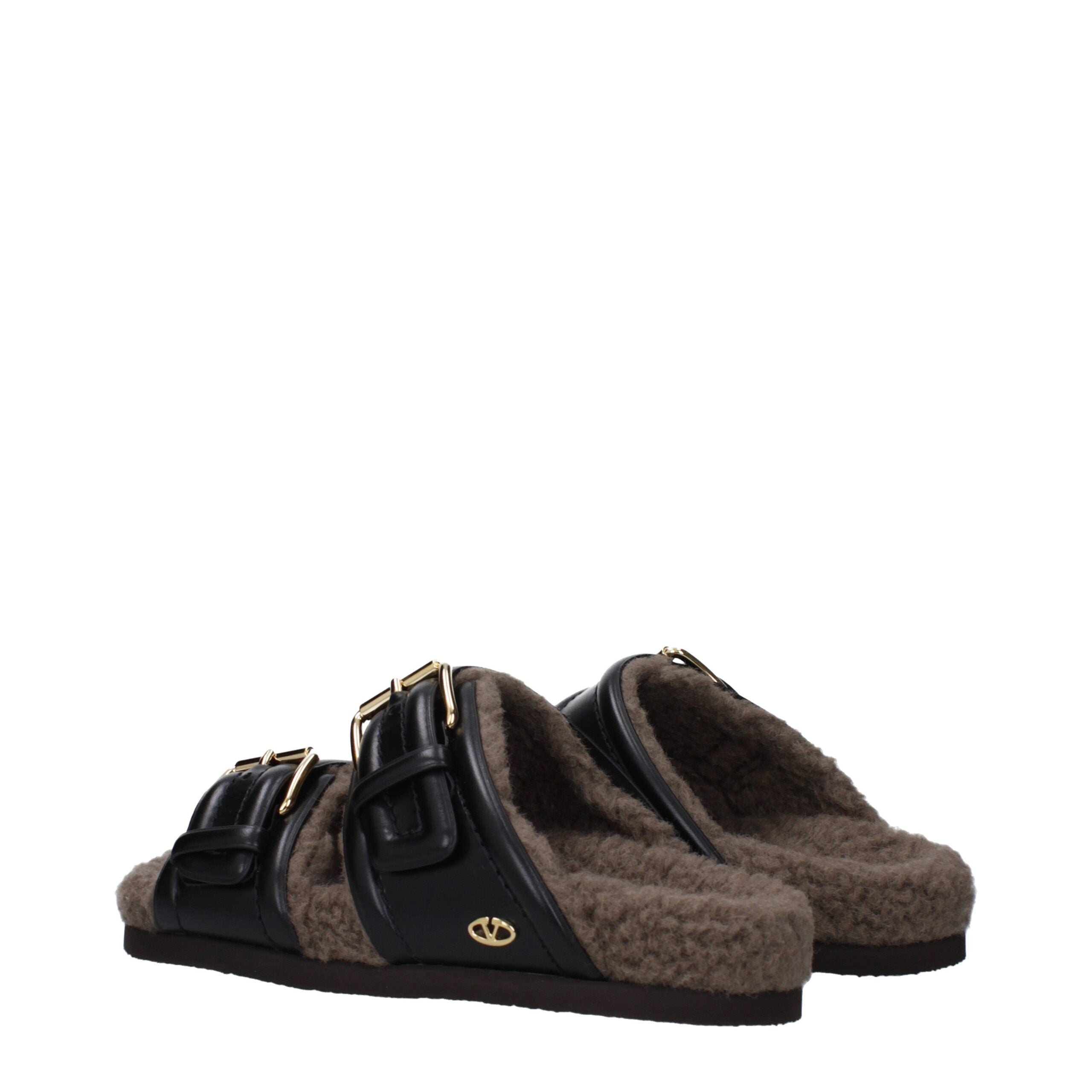 Black Leather Slippers - ventzia
