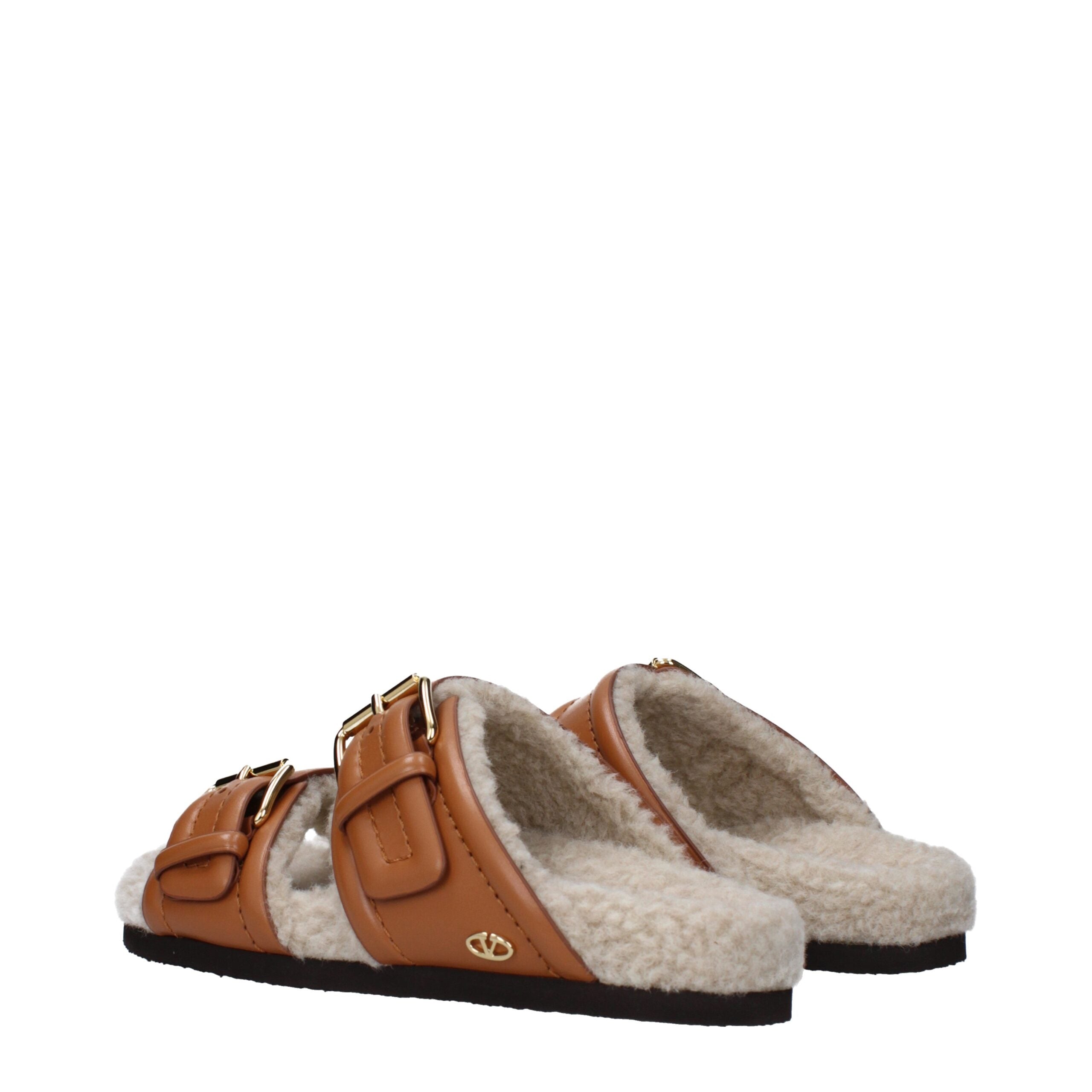 Brown Leather Slippers - ventzia