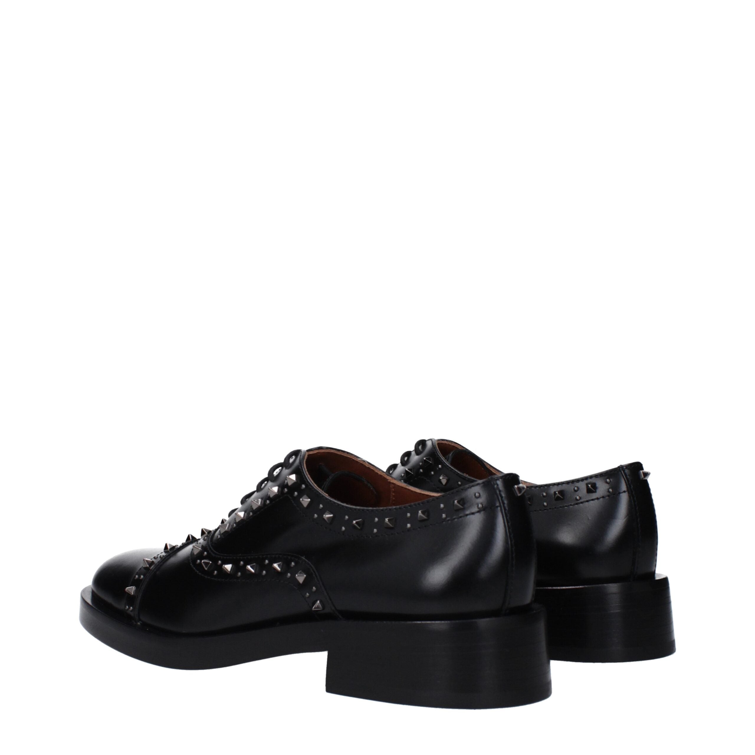 Black Leather Oxfords And Derbies - ventzia