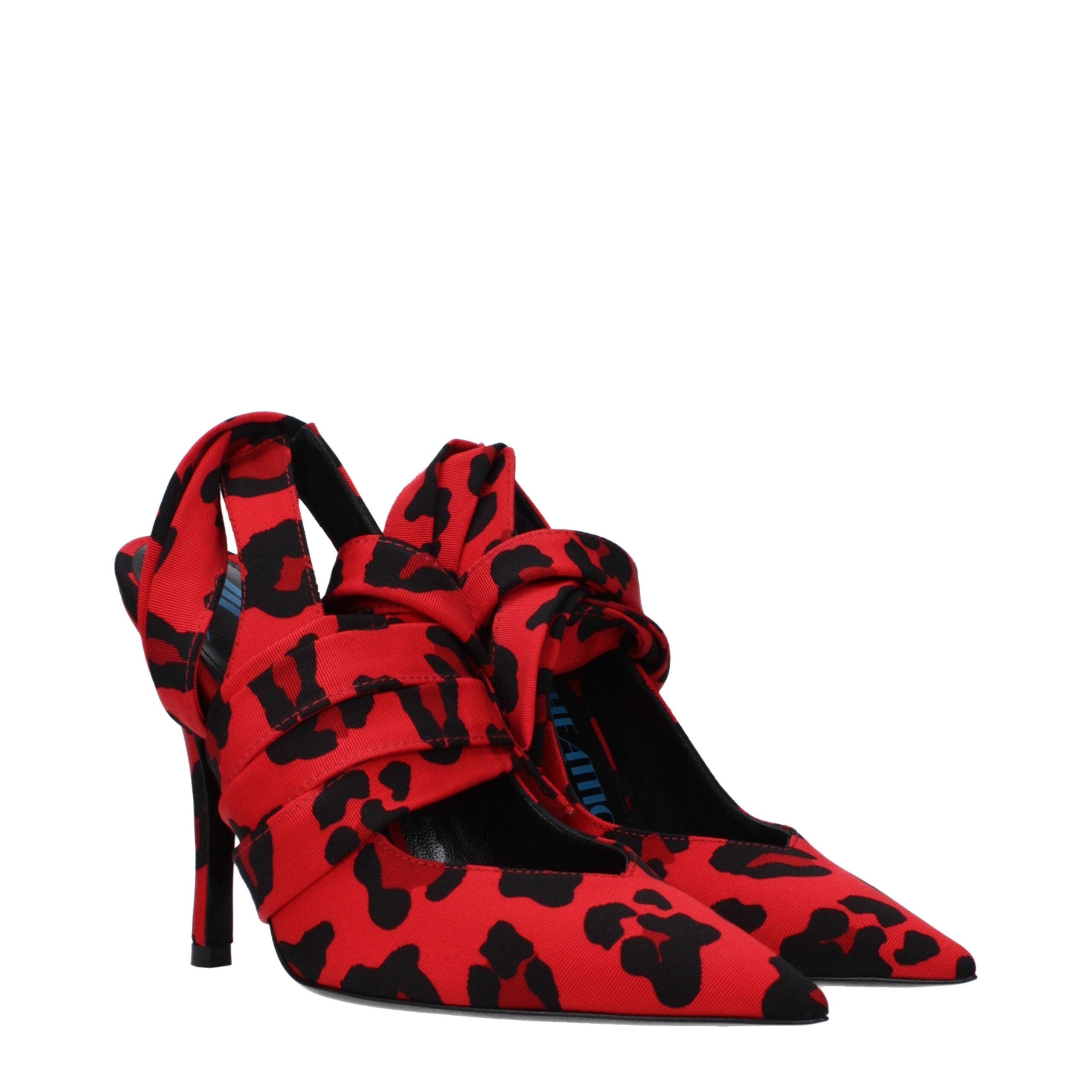 Red Fabric High Heel Pumps - ventzia