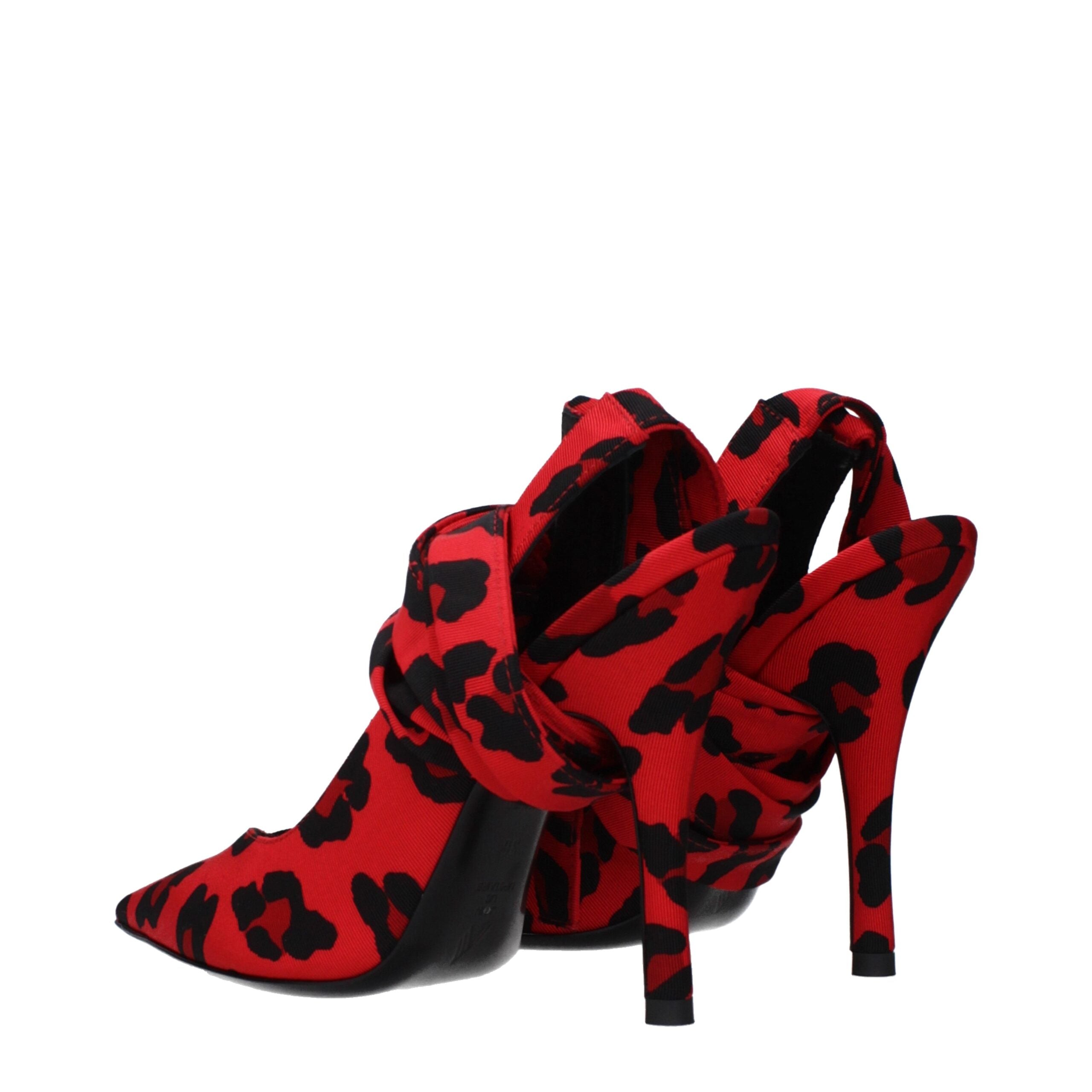 Red Fabric High Heel Pumps - ventzia