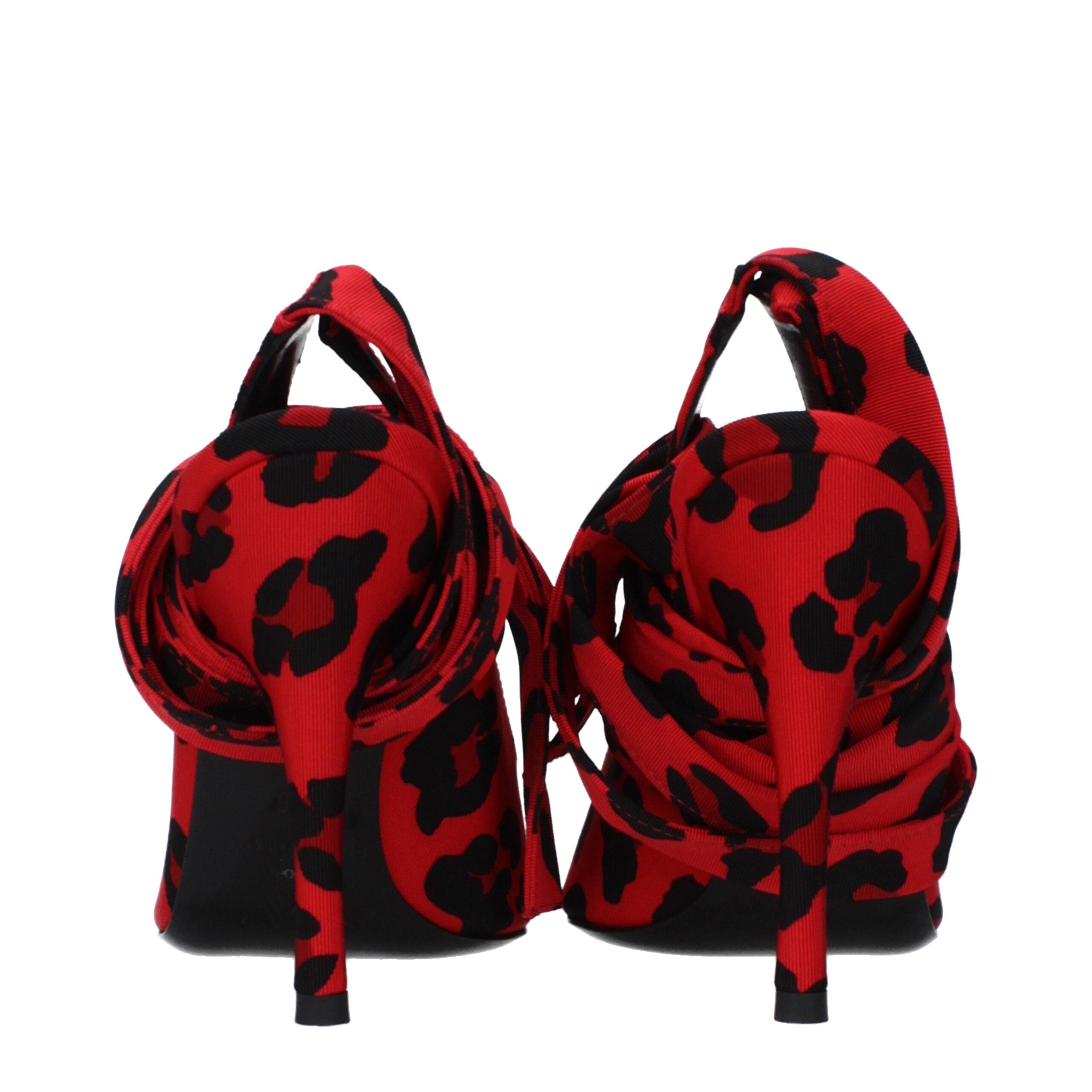 Red Fabric High Heel Pumps - ventzia