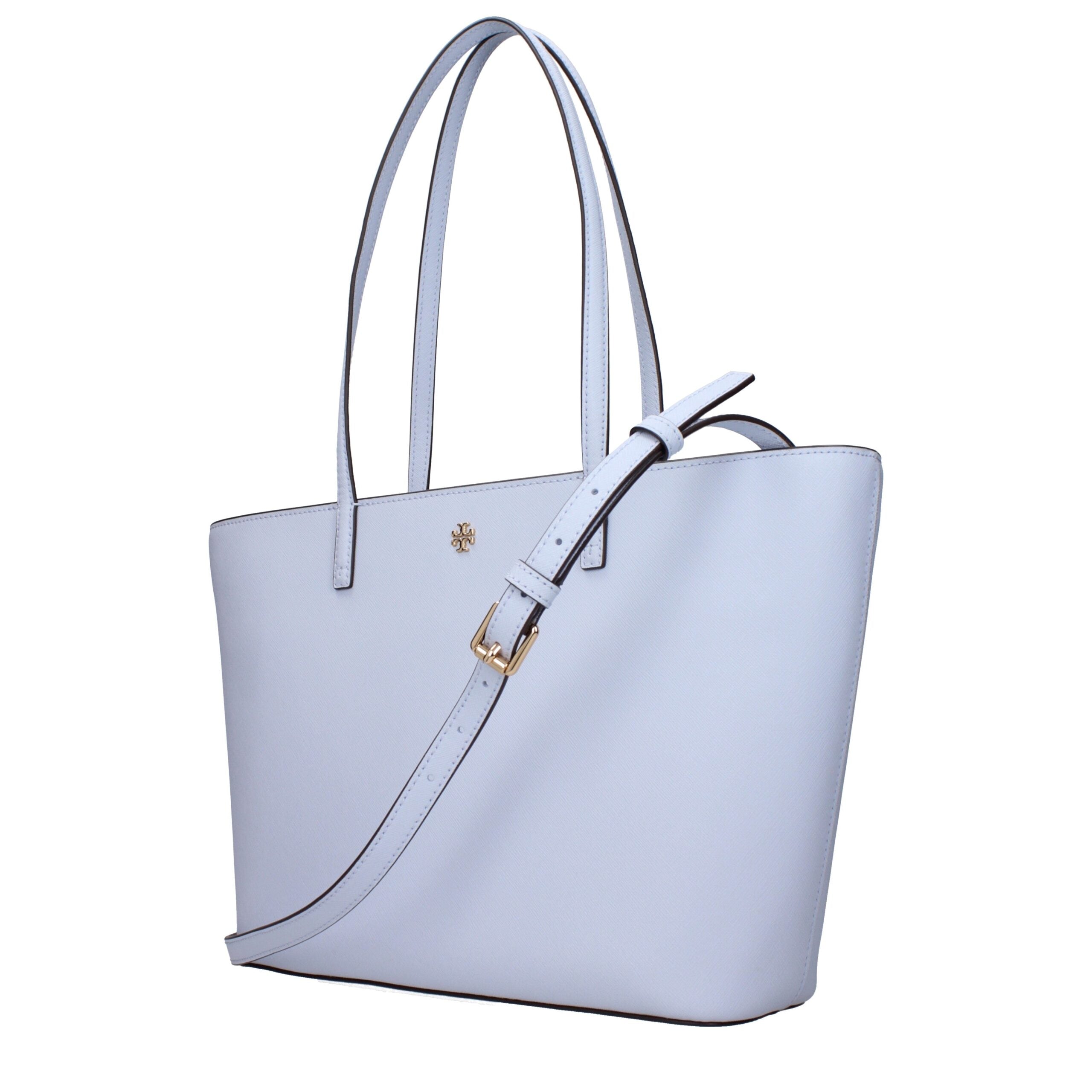 Light Blue Leather Shoulder Bag - ventzia