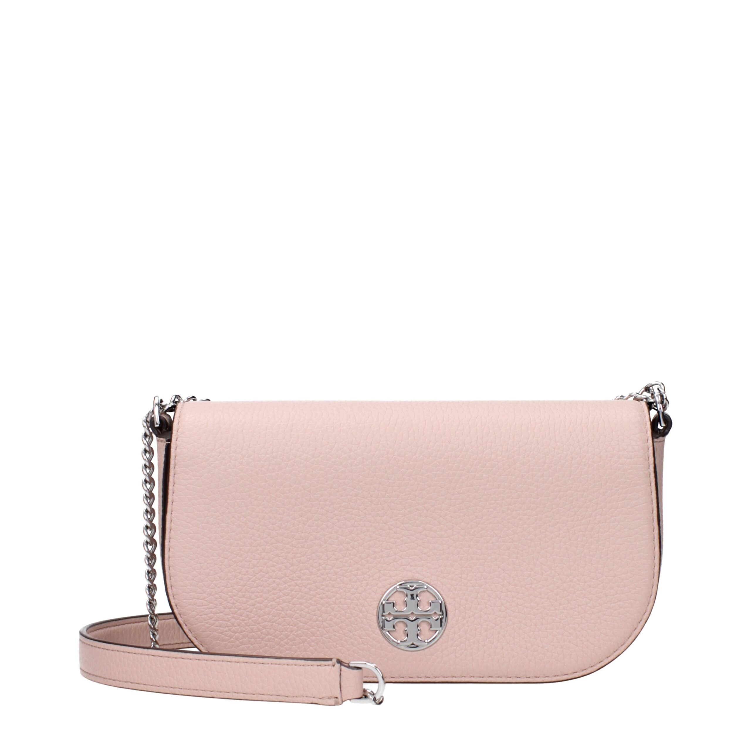 Pink Leather Crossbody Bag - ventzia