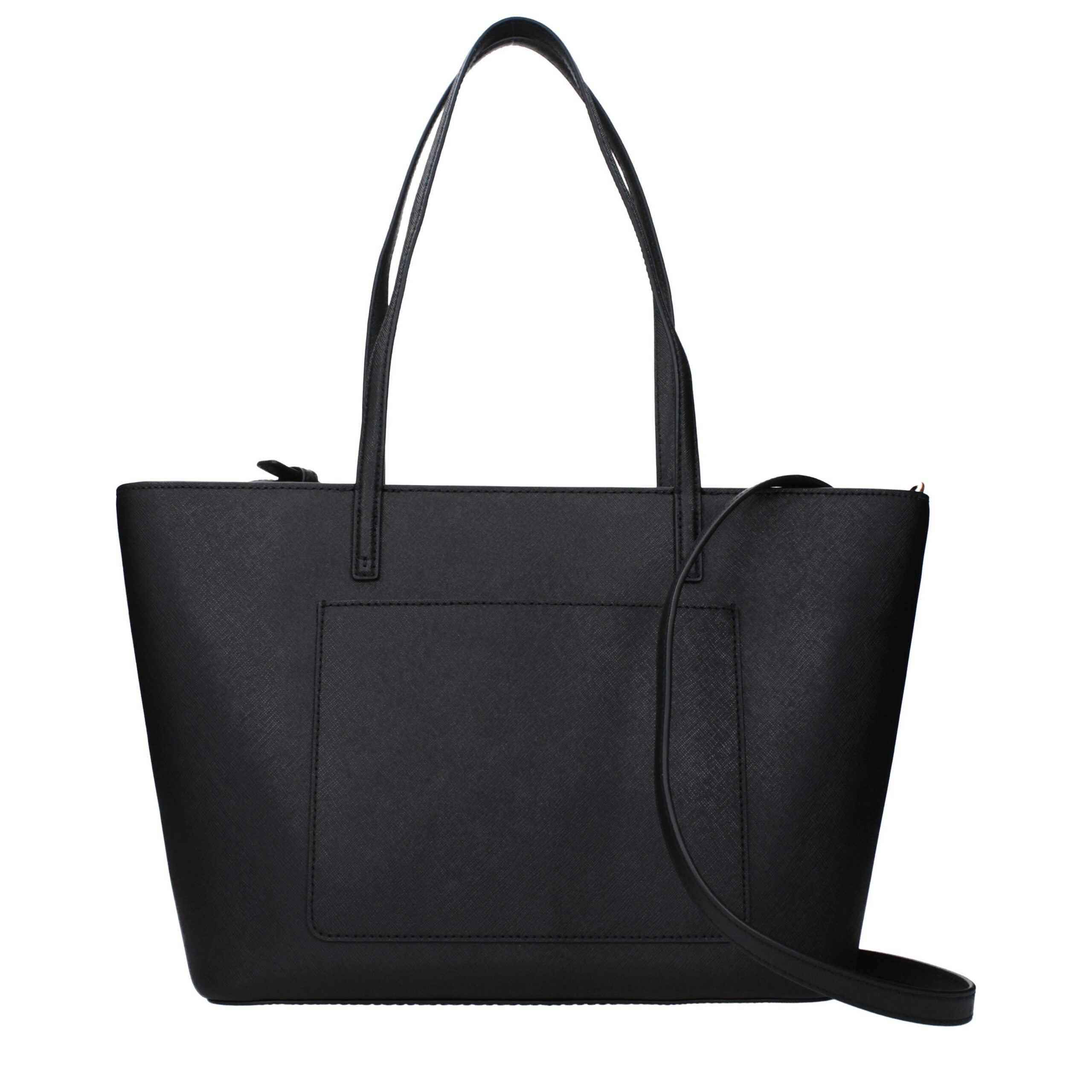 Black Leather Shoulder Bag - ventzia