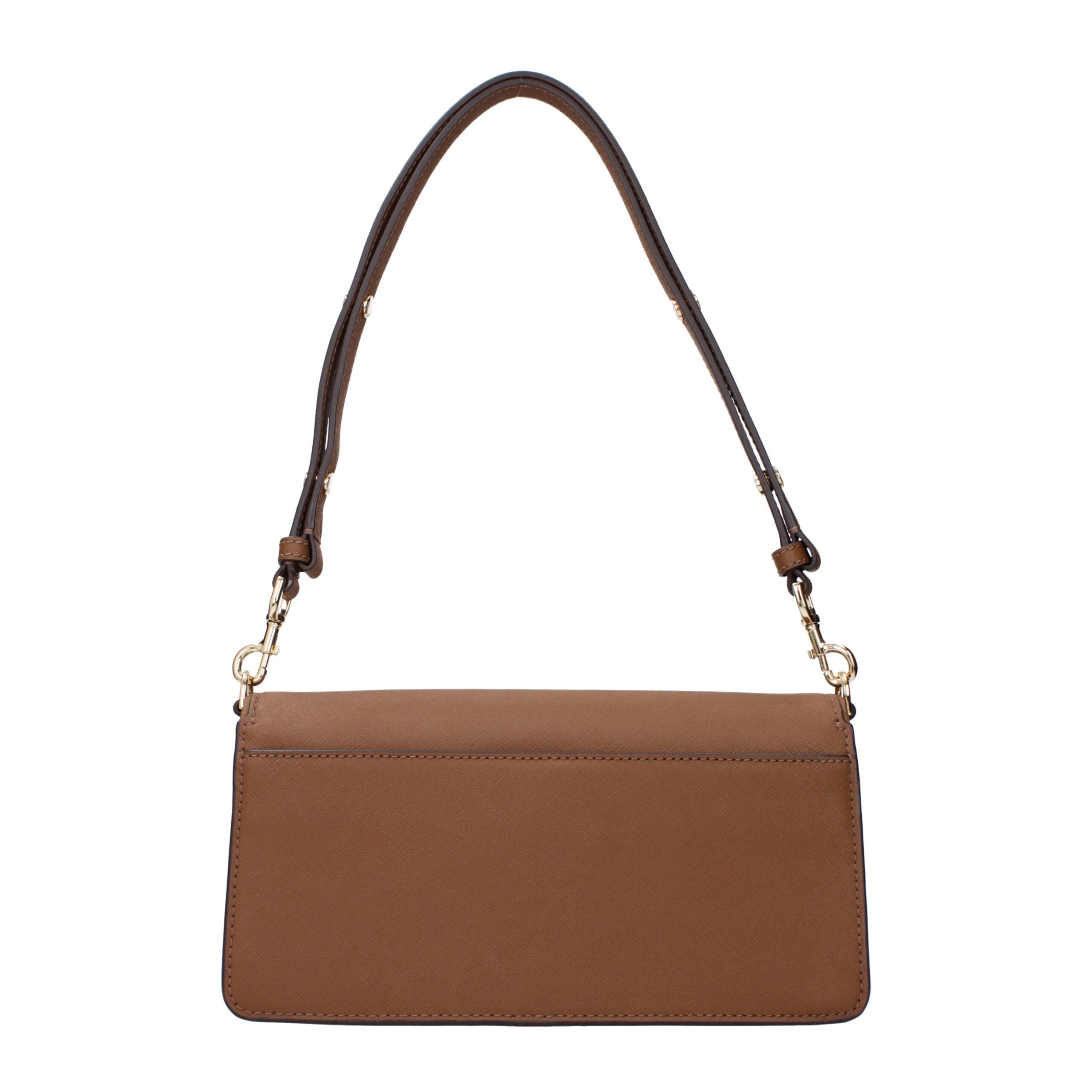 Brown Leather Shoulder Bag - ventzia