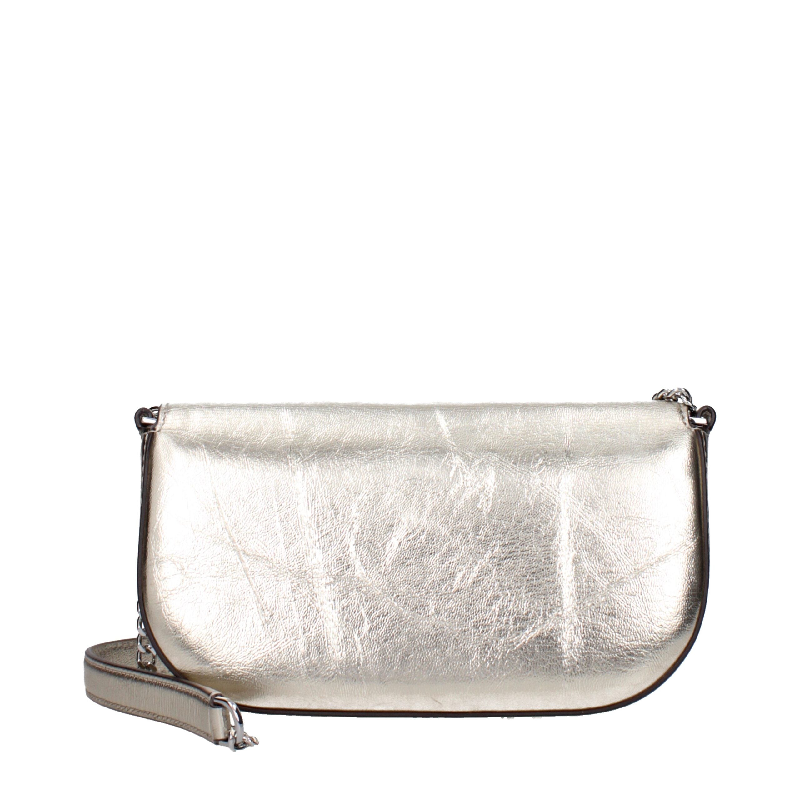 Gold Leather Crossbody Bag - ventzia
