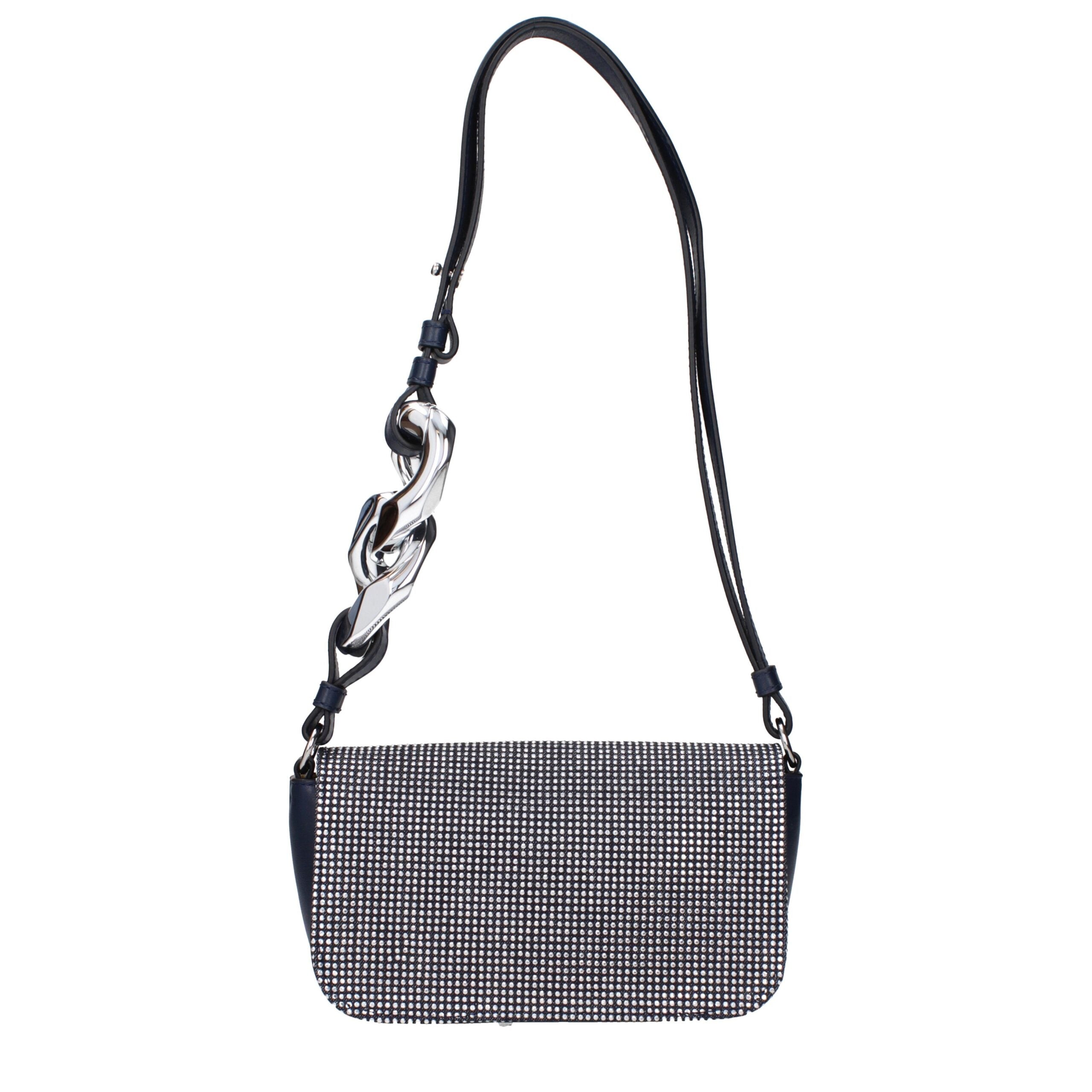 Blue Fabric Shoulder Bag - ventzia
