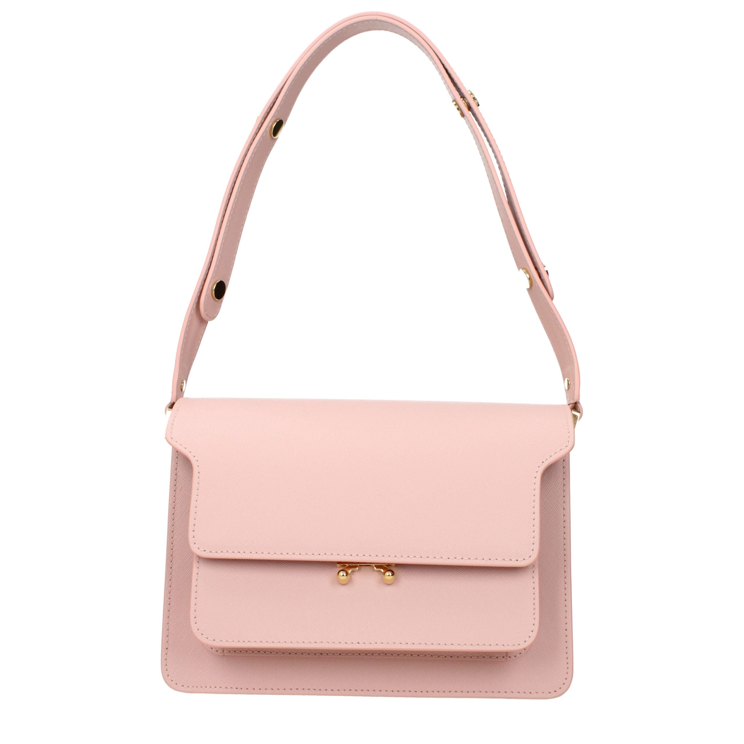 Pink Leather Shoulder Bag - ventzia