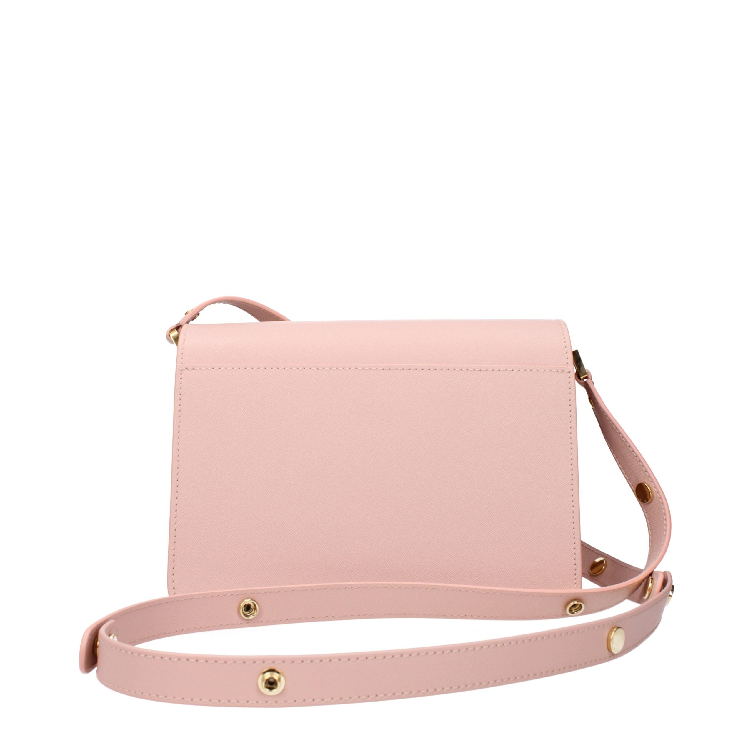 Pink Leather Shoulder Bag - ventzia