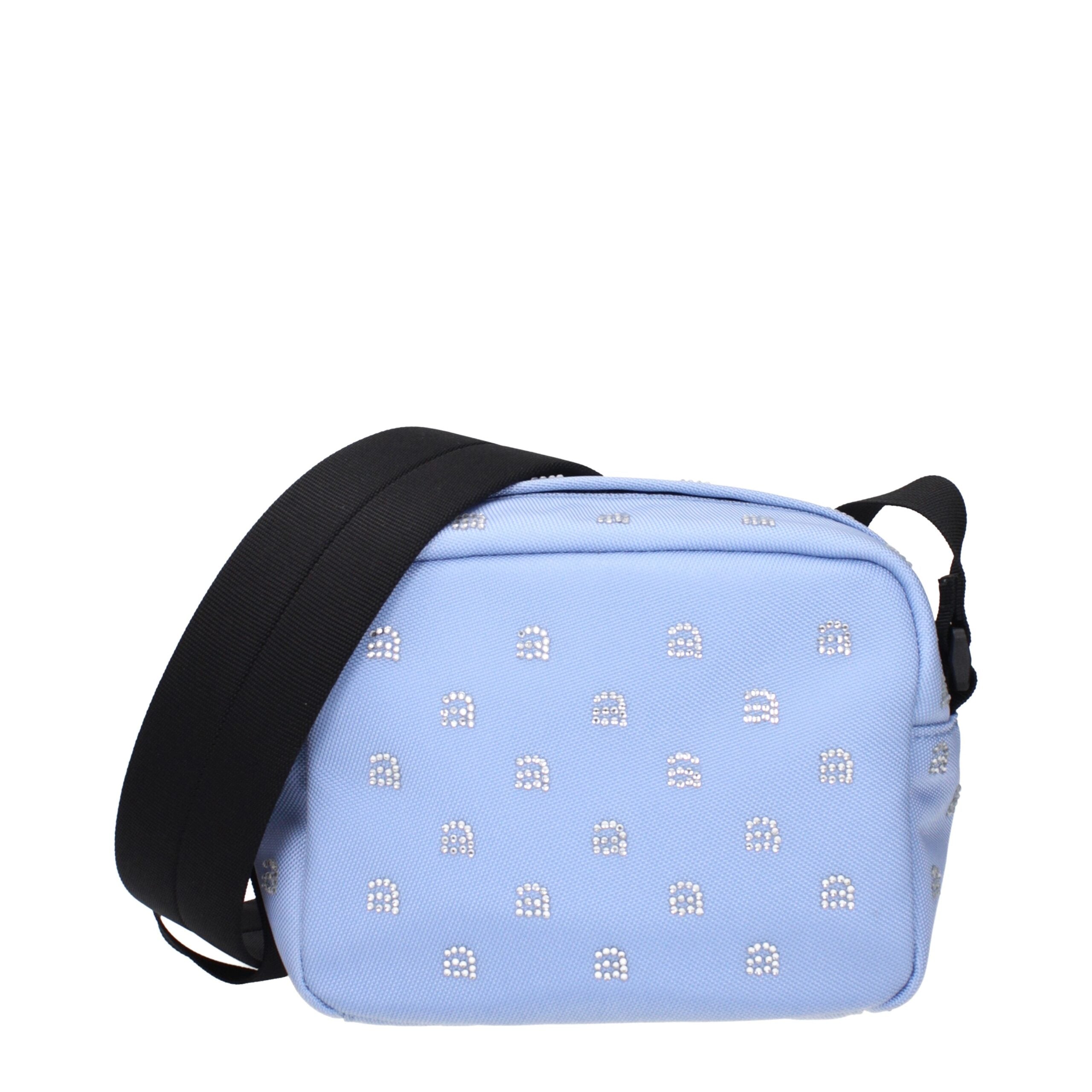 Light Blue Fabric Crossbody Bag - ventzia