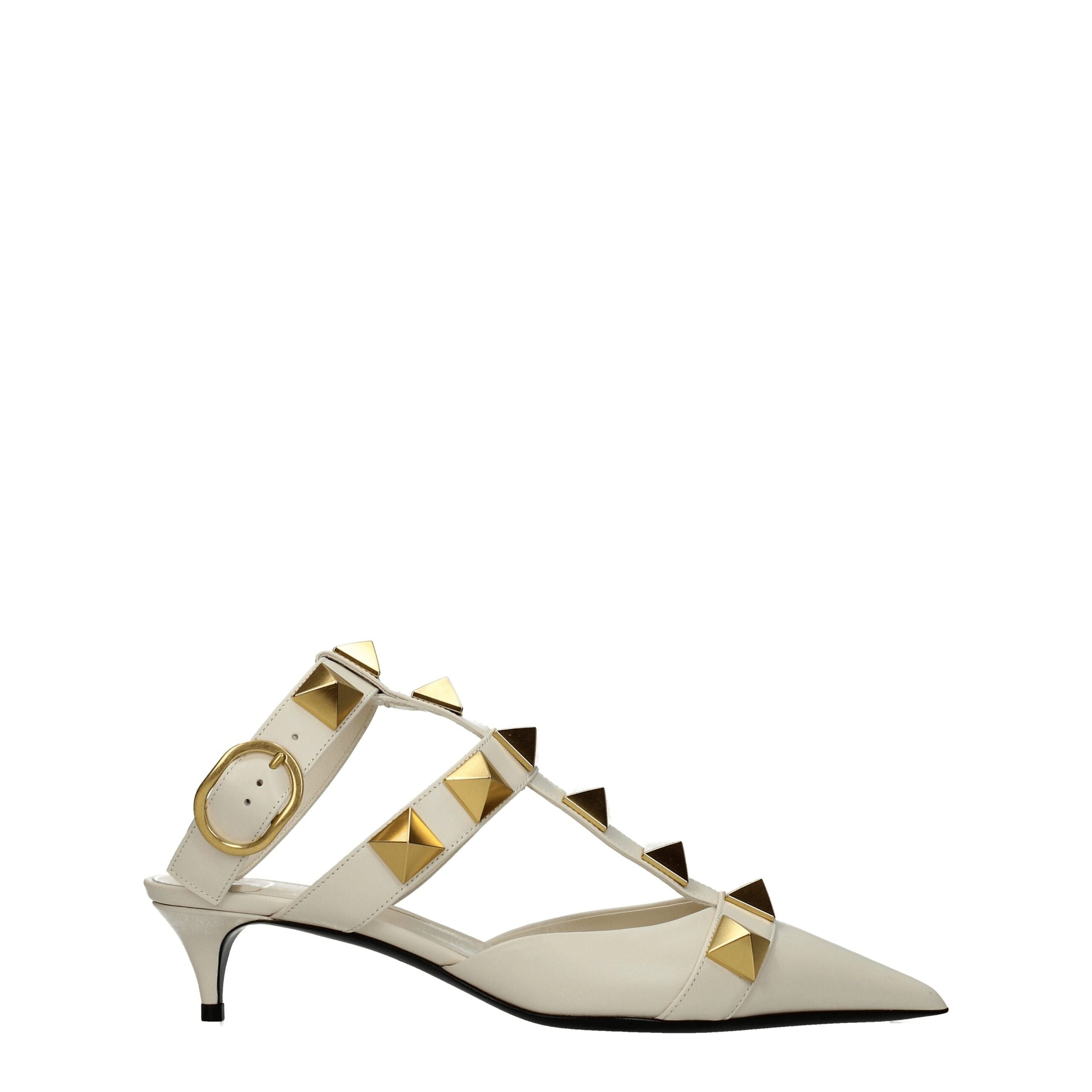 Beige Leather Stiletto Heels Sandals - ventzia