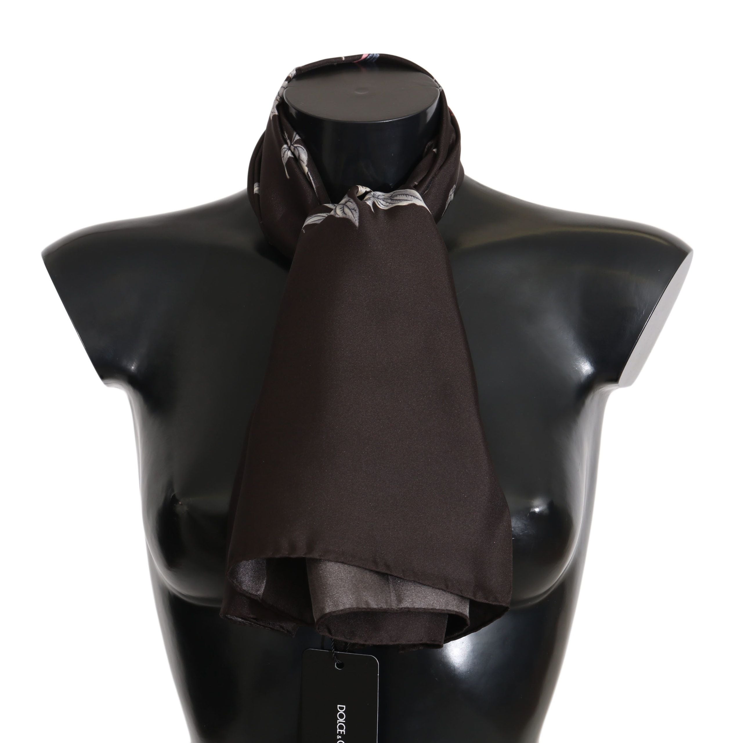 Elegant Silk Scarf Wrap in Luxe Brown - ventzia
