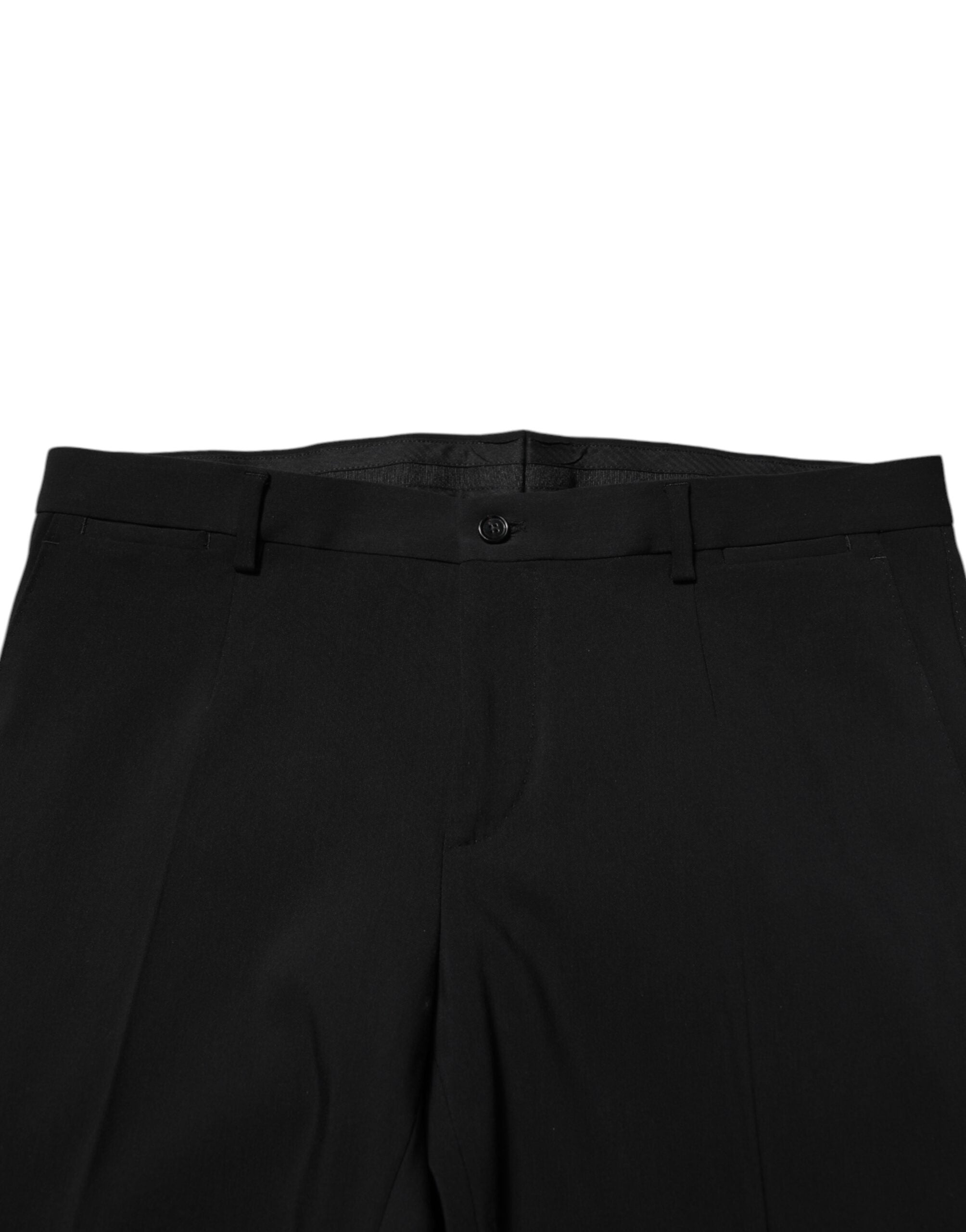 Black Cotton Single Breasted 2 Piece Suit - ventzia