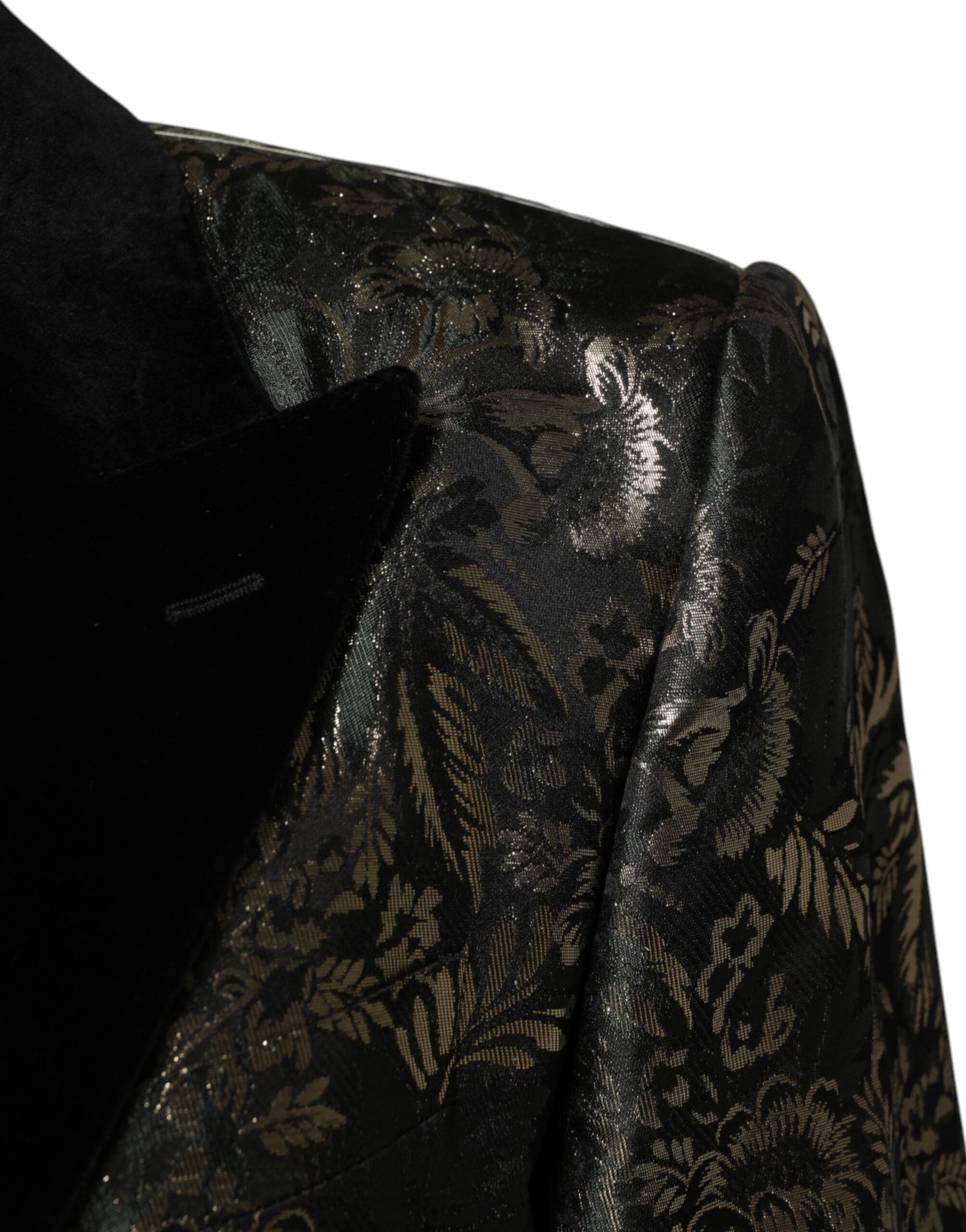 Metallic Floral Jacquard Silk 2 Piece Suit - ventzia