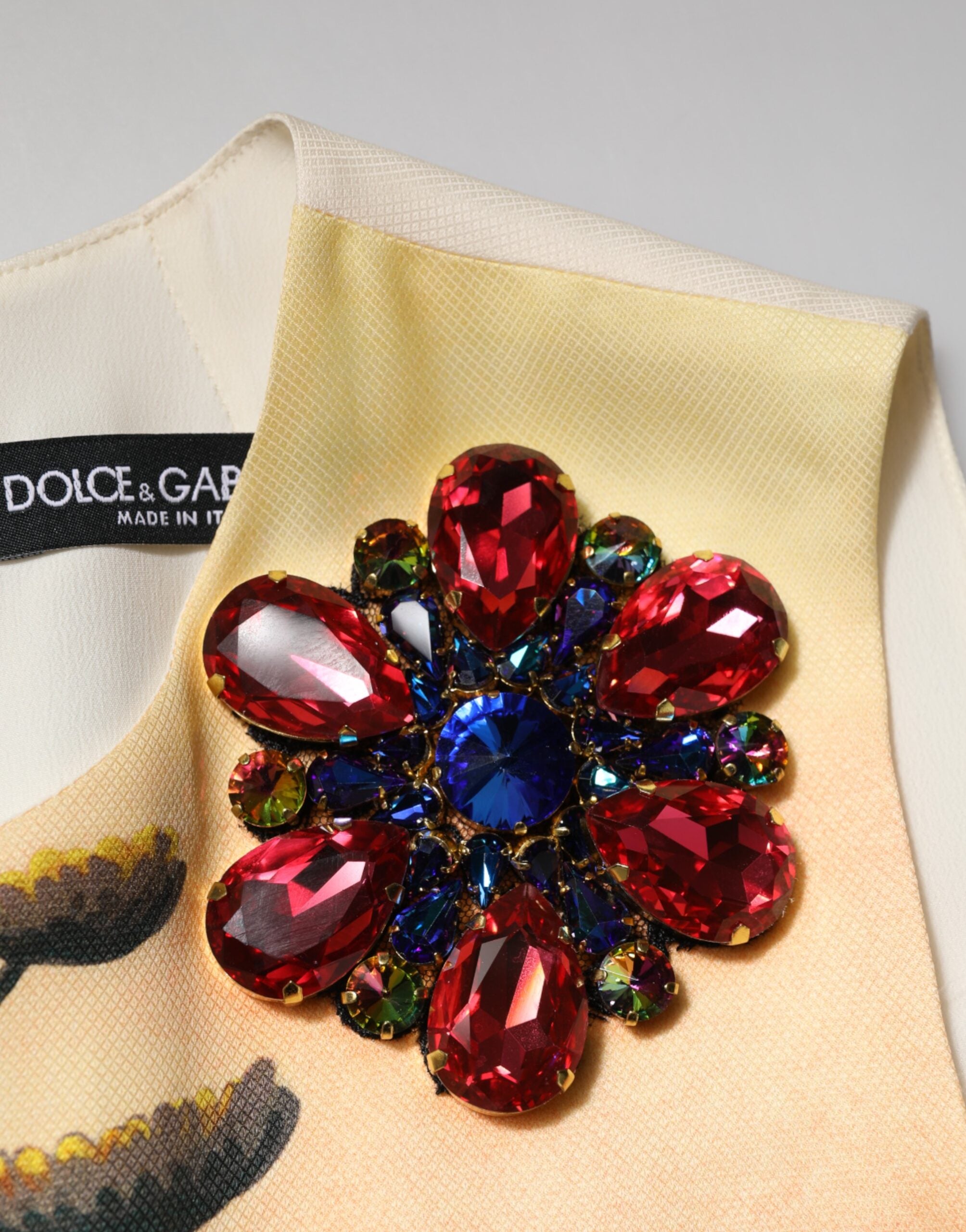 Multicolor Crystal Embellished A-line Mini Dress - ventzia
