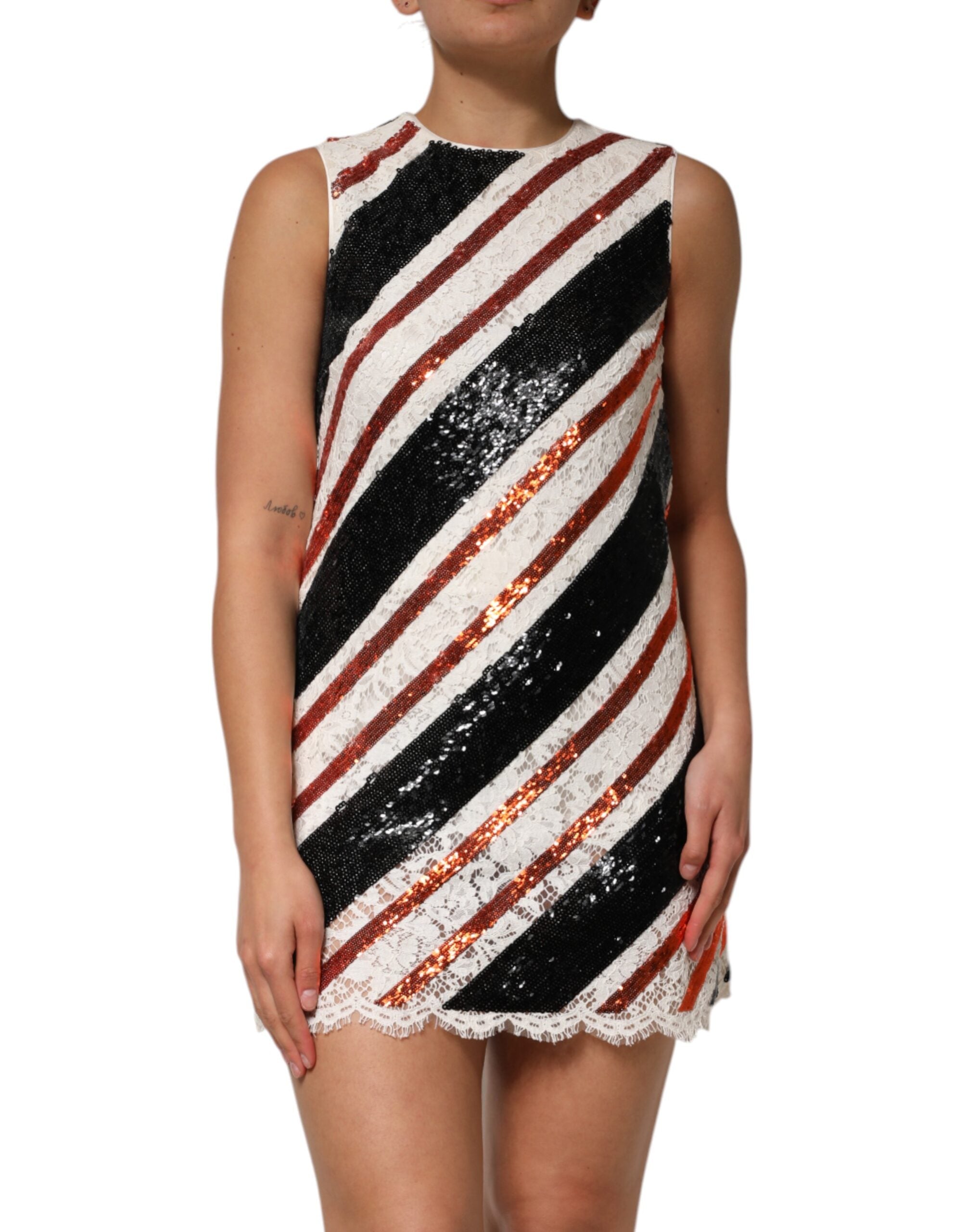 Multicolor Sequin Embellished Shift Dress - ventzia