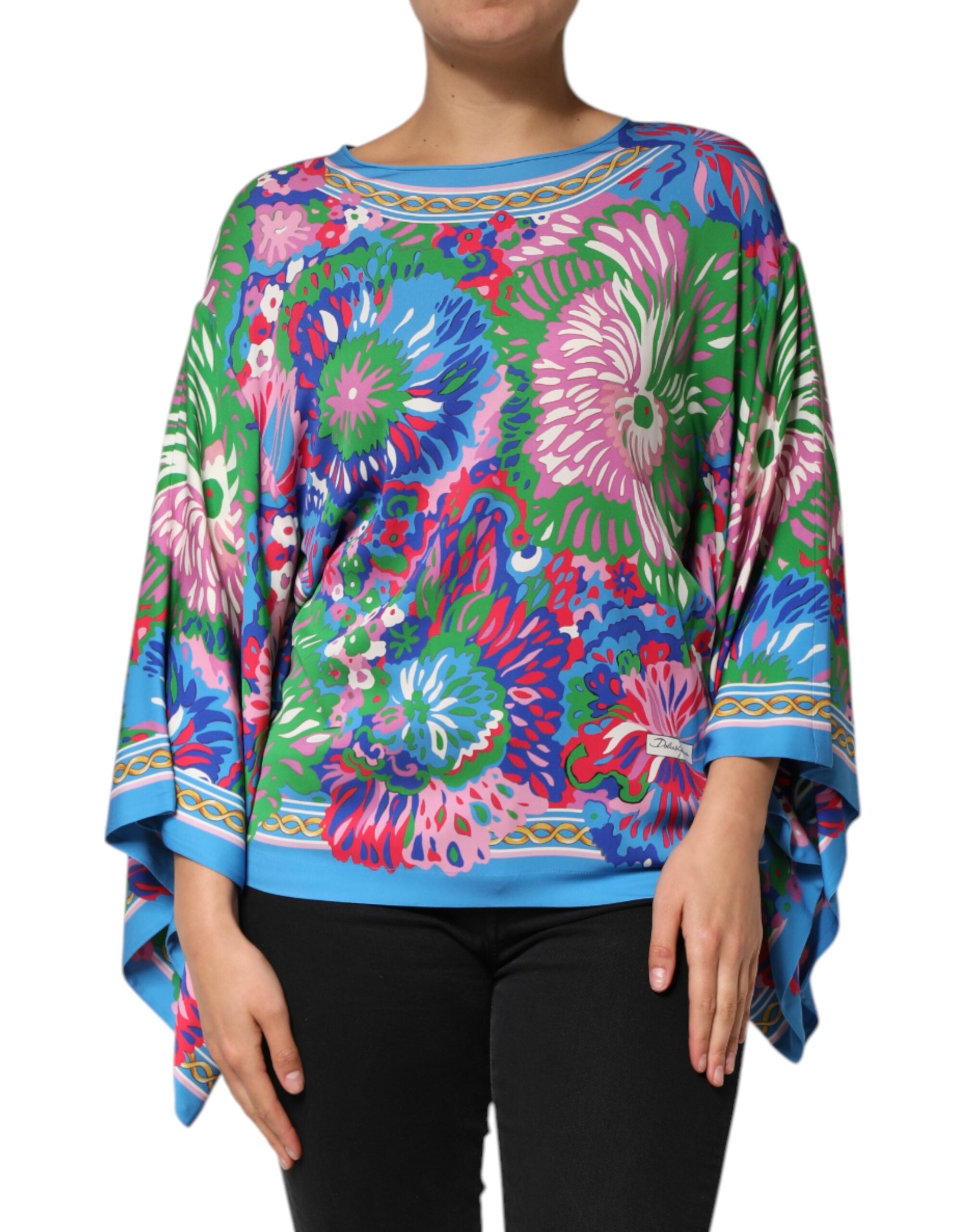Multicolor Floral Printed Tunic Blouse Top - ventzia