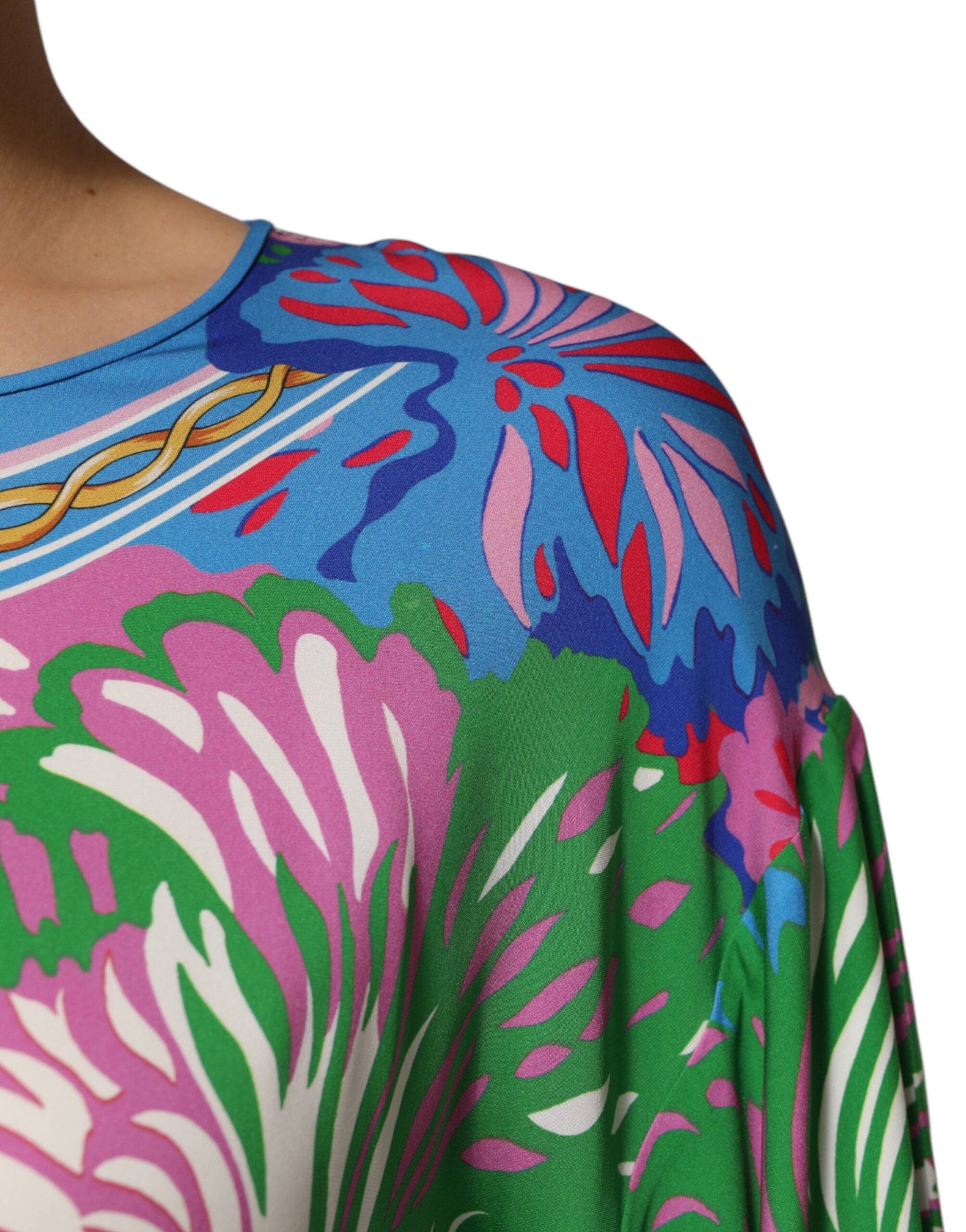 Multicolor Floral Printed Tunic Blouse Top - ventzia