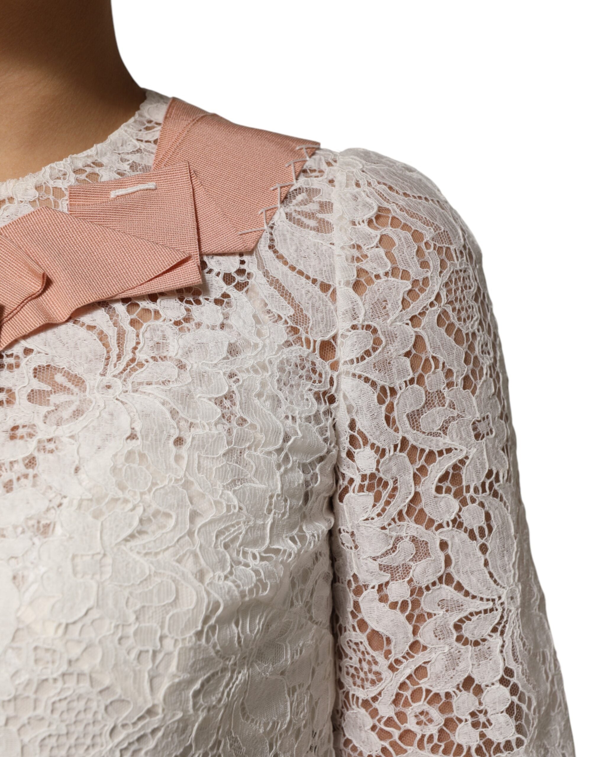 White Floral Lace Short Sleeves Blouse Top - ventzia
