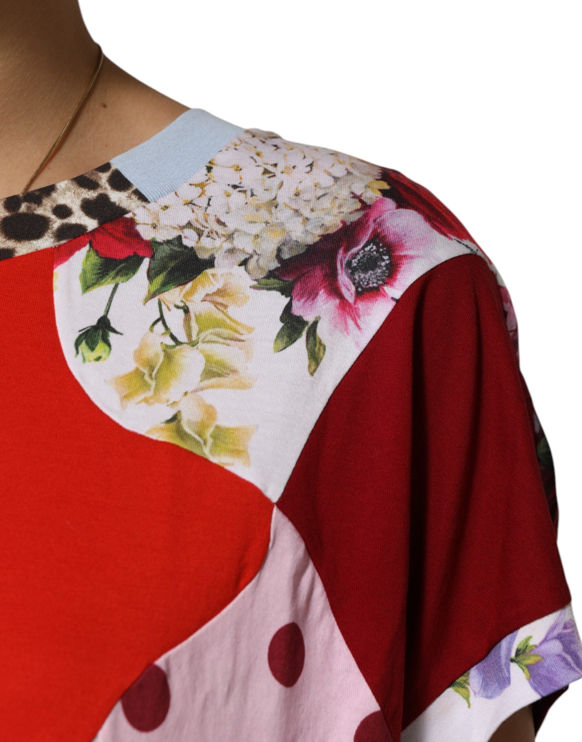 Multicolor Patchwork Cotton Silk Blouse Top - ventzia
