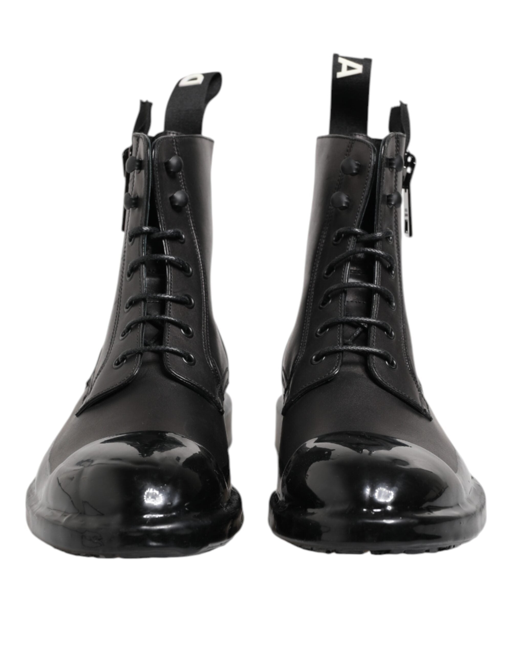 Brown Black Lace Up Mid Calf Men Boots Shoes - ventzia