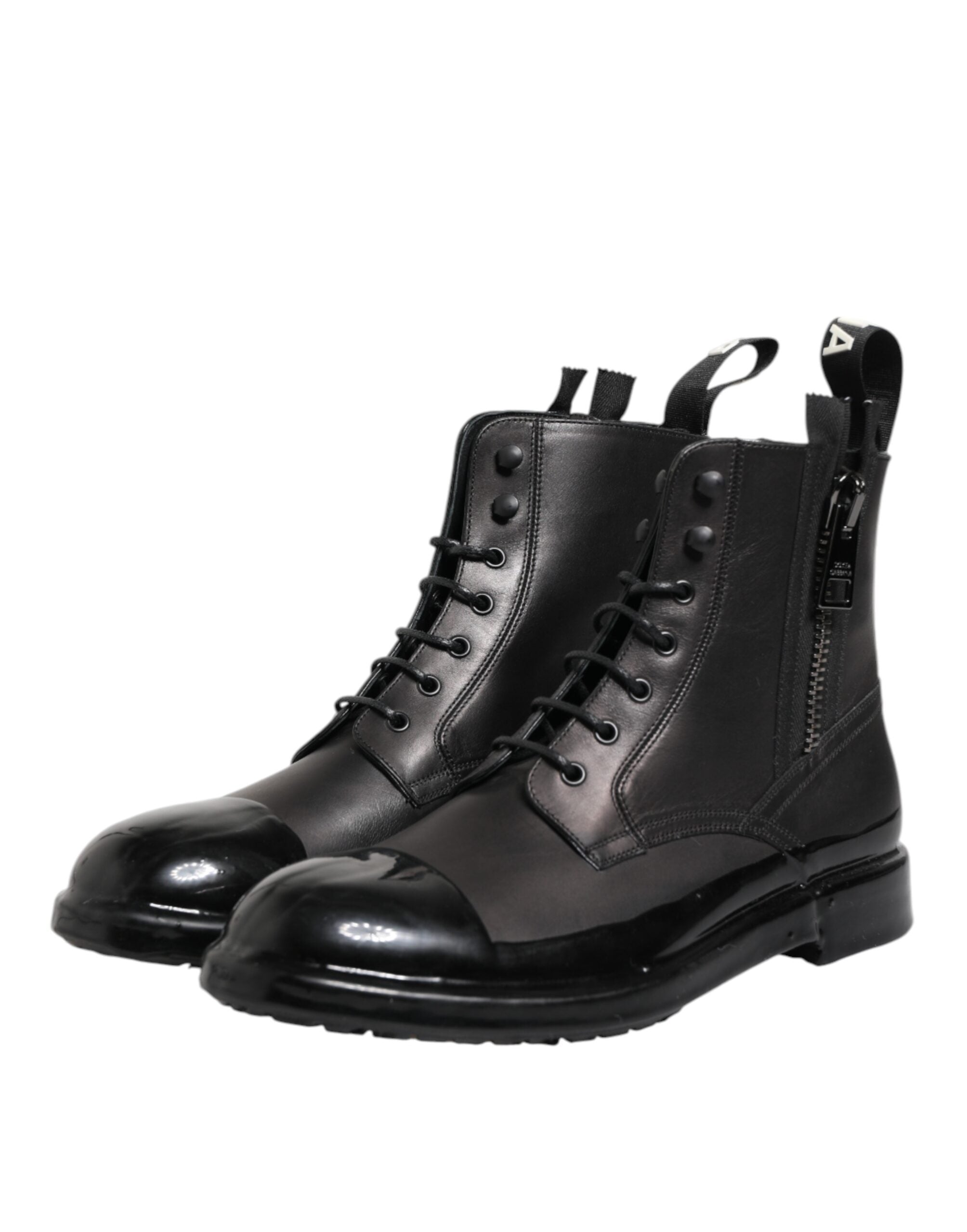 Brown Black Lace Up Mid Calf Men Boots Shoes - ventzia