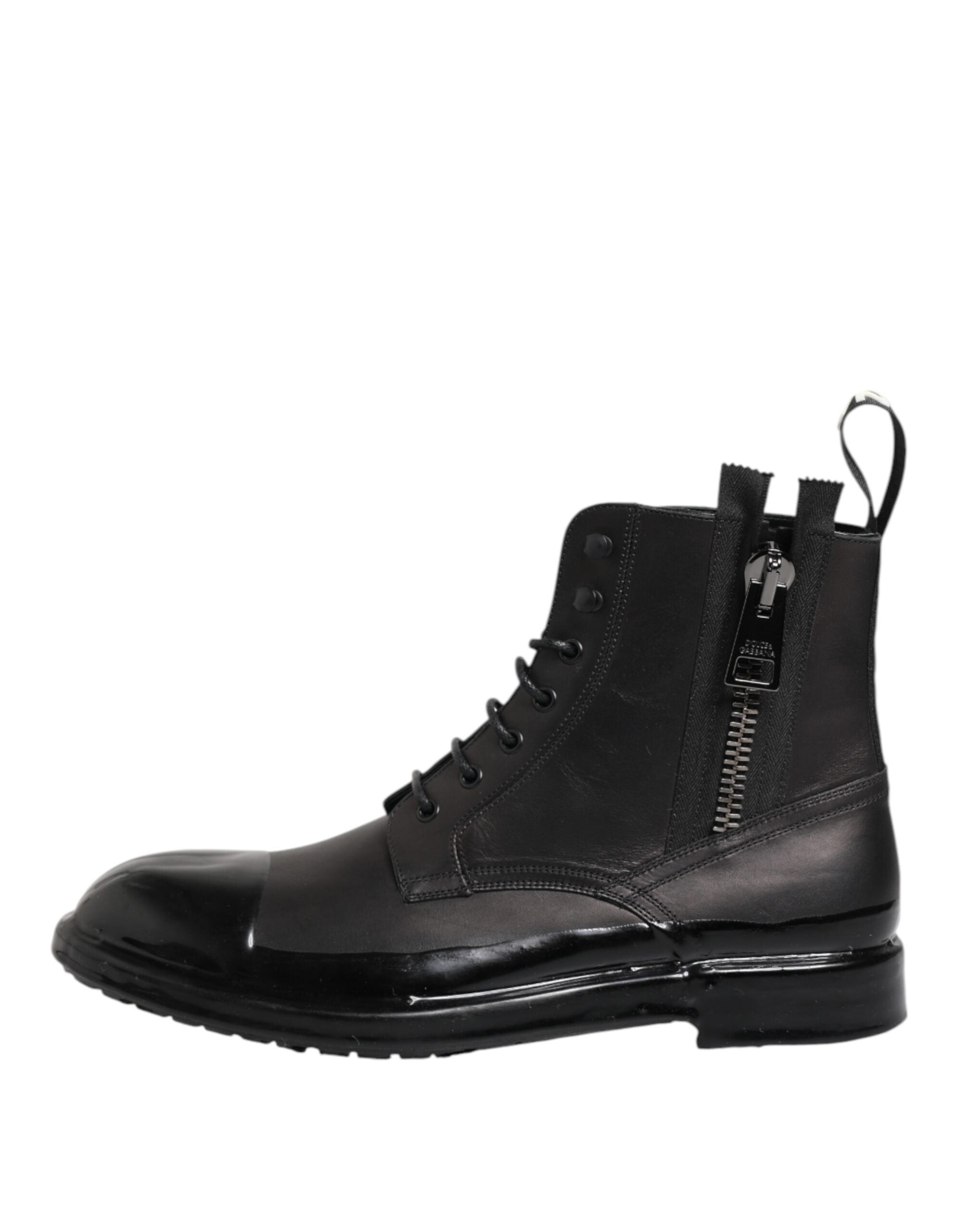 Brown Black Lace Up Mid Calf Men Boots Shoes - ventzia