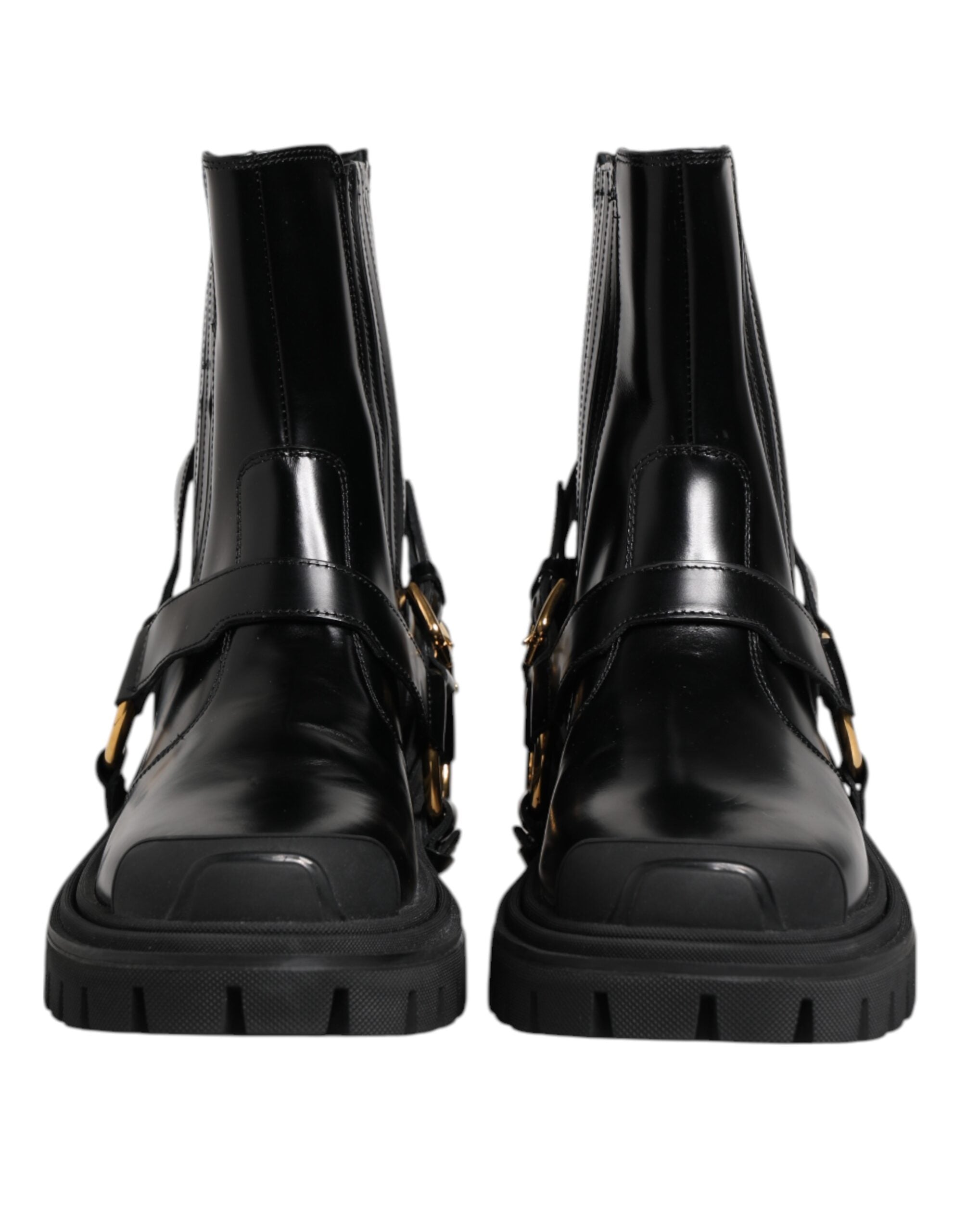 Black Leather Chelsea Men Short Boots Shoes - ventzia