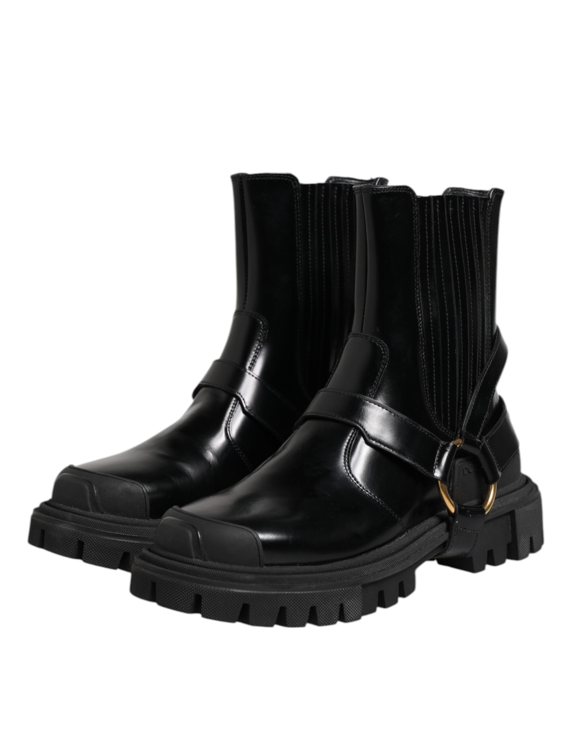 Black Leather Chelsea Men Short Boots Shoes - ventzia