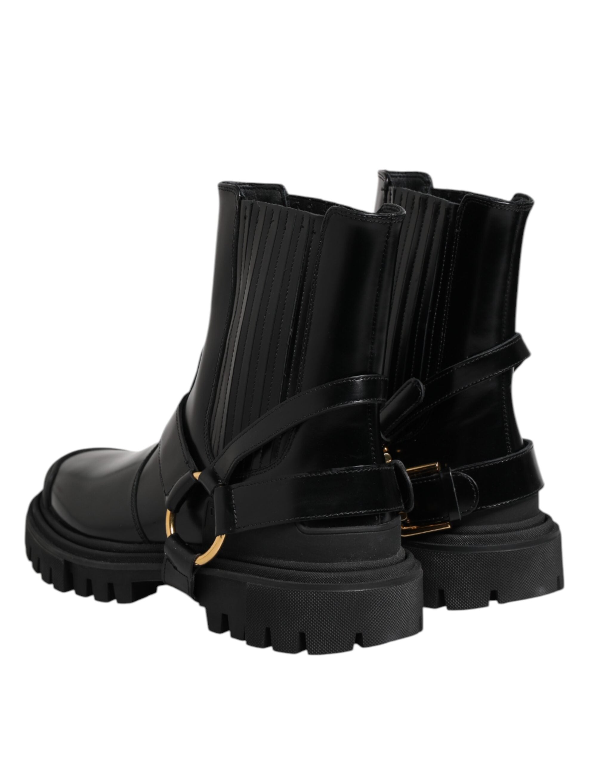 Black Leather Chelsea Men Short Boots Shoes - ventzia