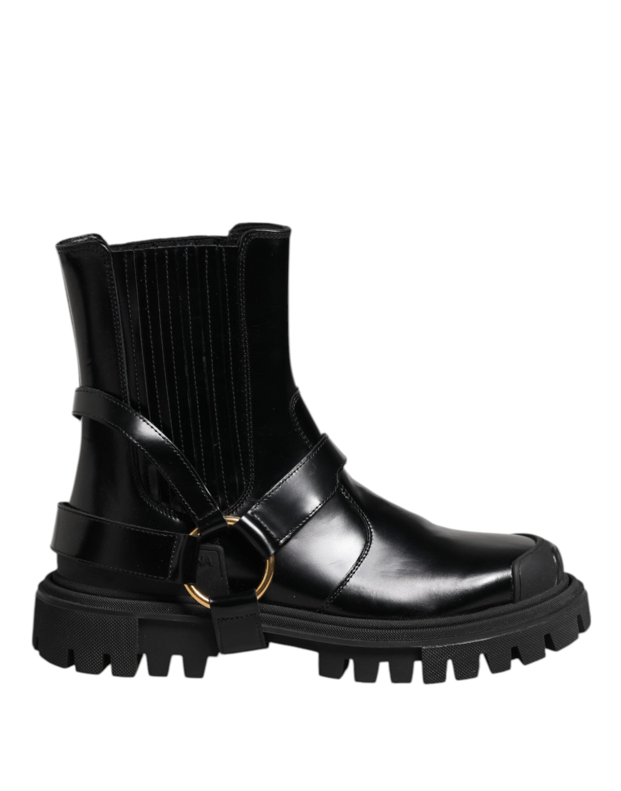 Black Leather Chelsea Men Short Boots Shoes - ventzia