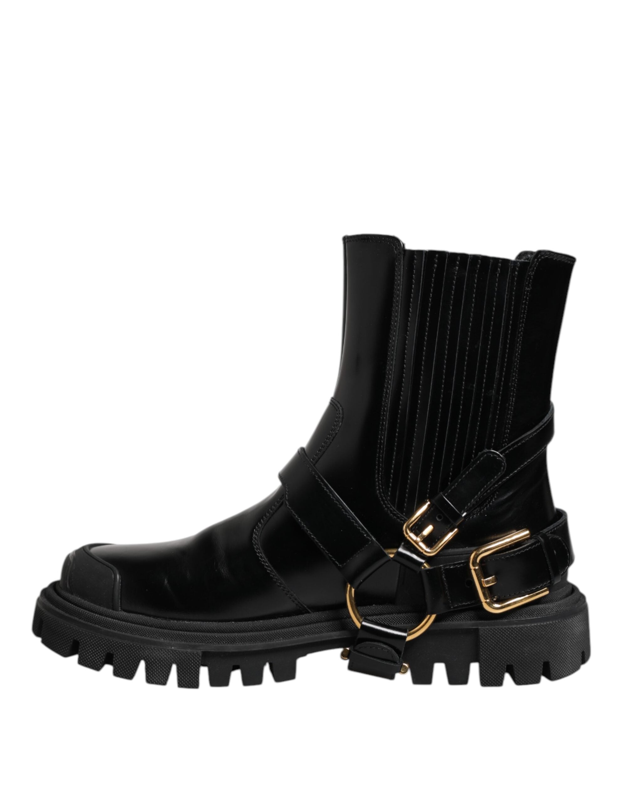 Black Leather Chelsea Men Short Boots Shoes - ventzia