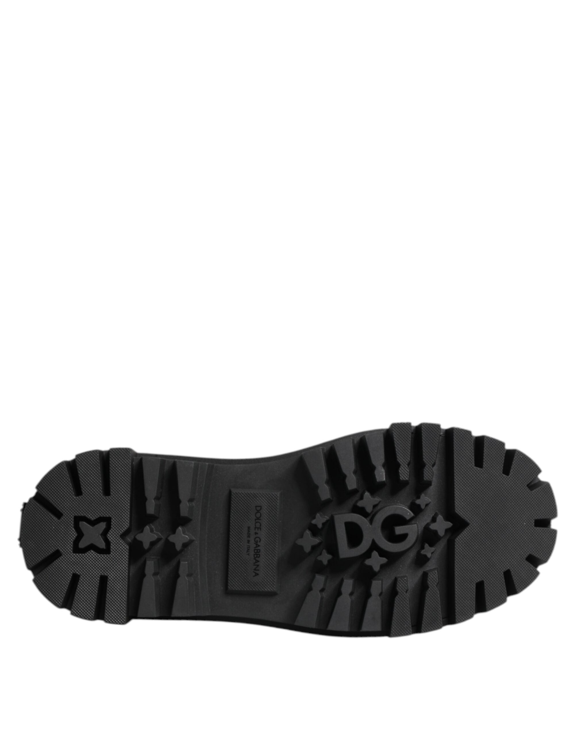 Black Leather Trekking Sneakers Boots Shoes - ventzia