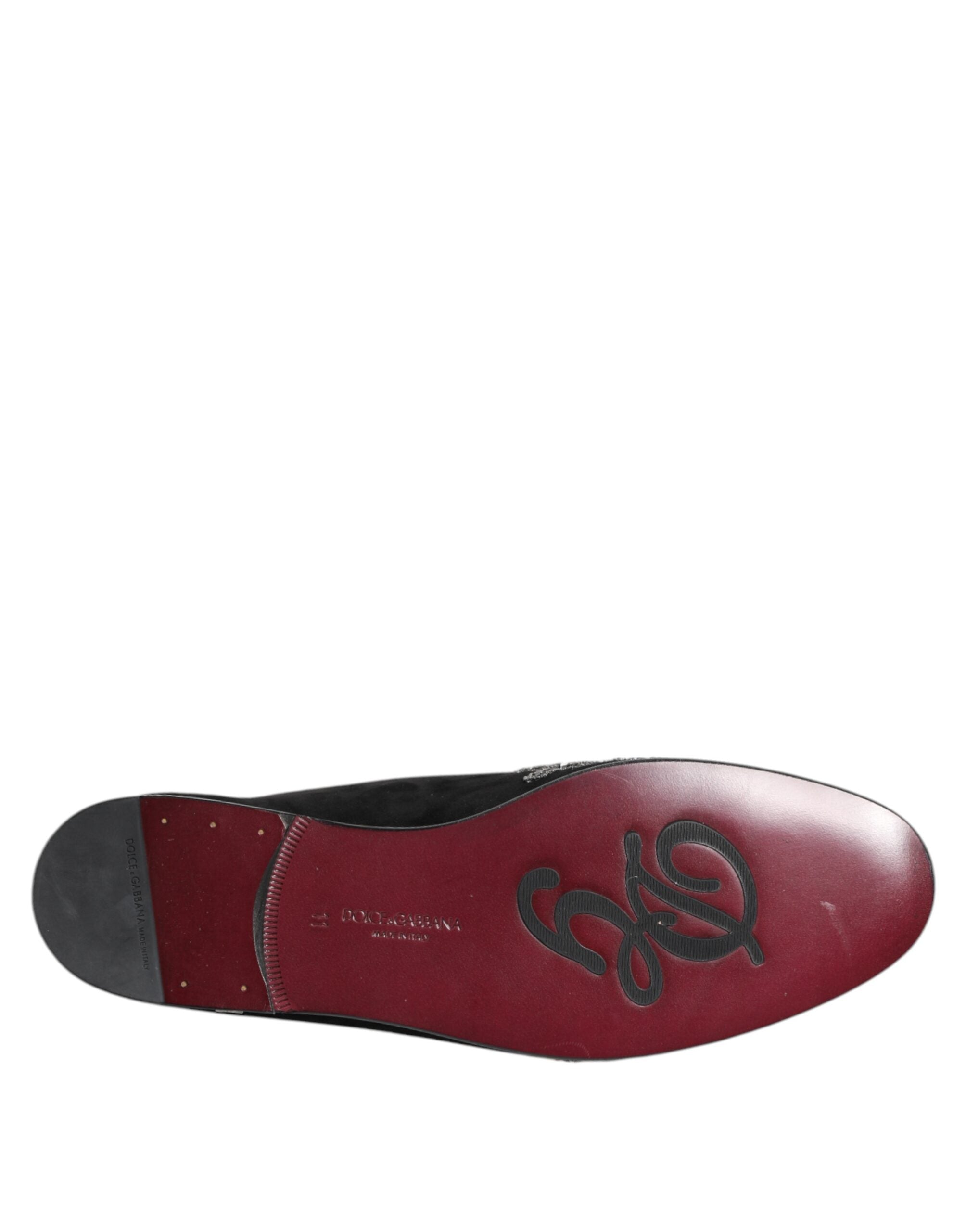 Black Velvet Slides DG Crown Slipper Shoes - ventzia