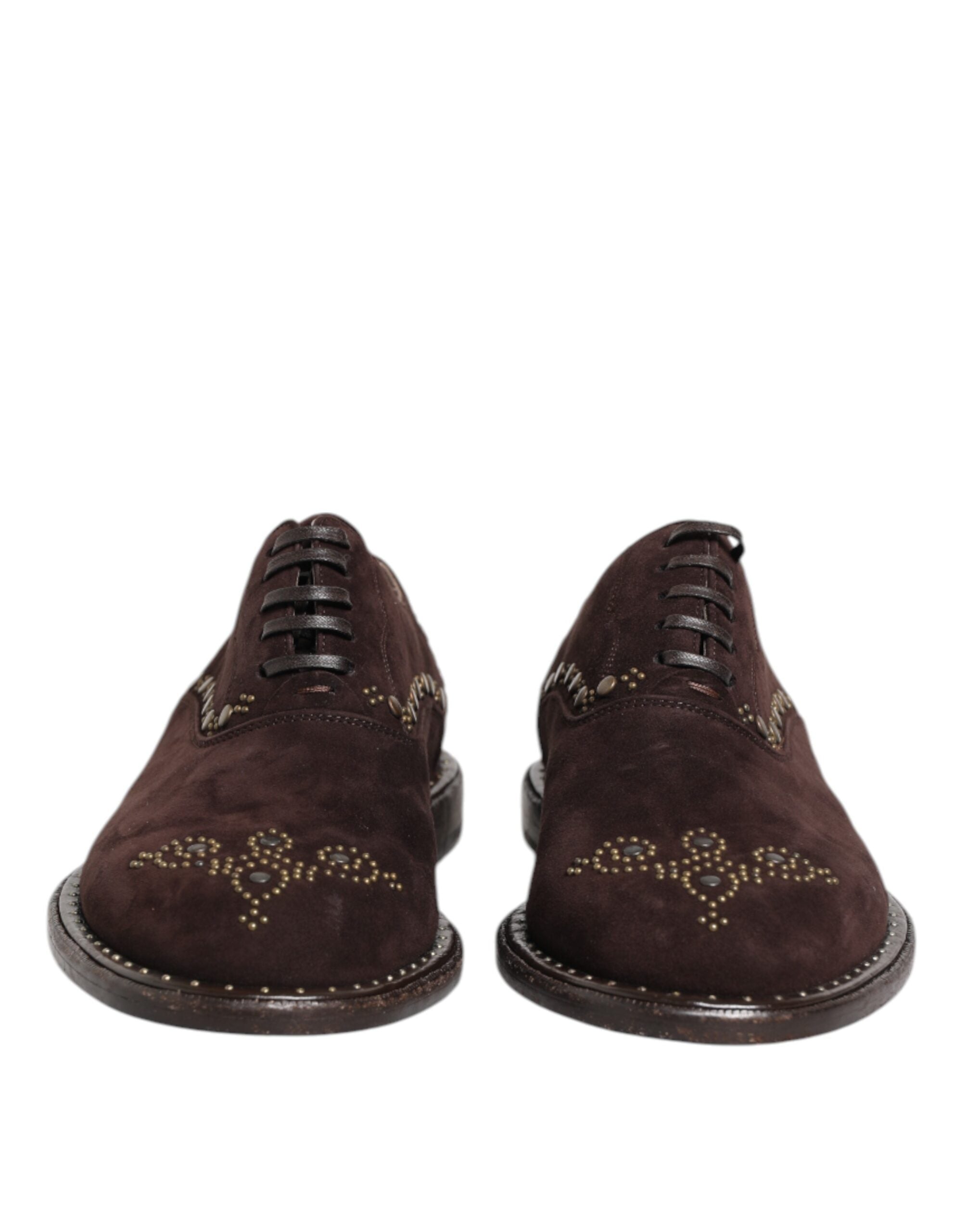 Brown Velvet Lace Up Oxford Dress Shoes - ventzia