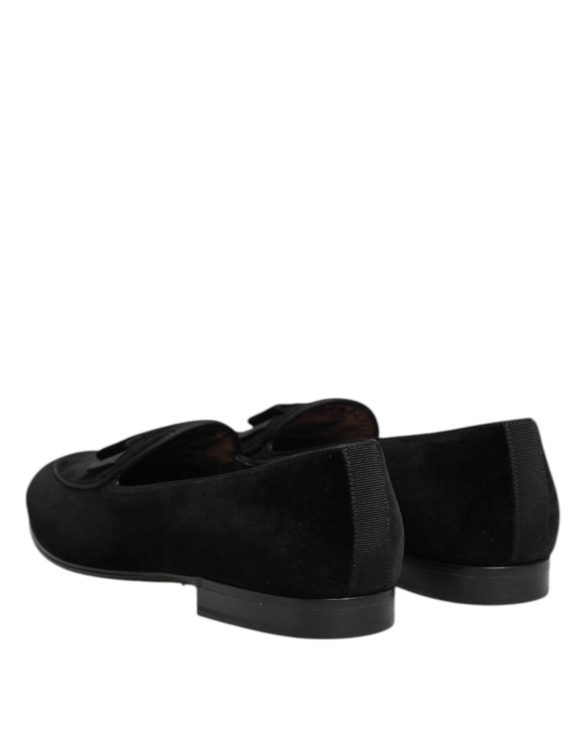 Black Velvet Loafers Formal Men Dress Shoes - ventzia